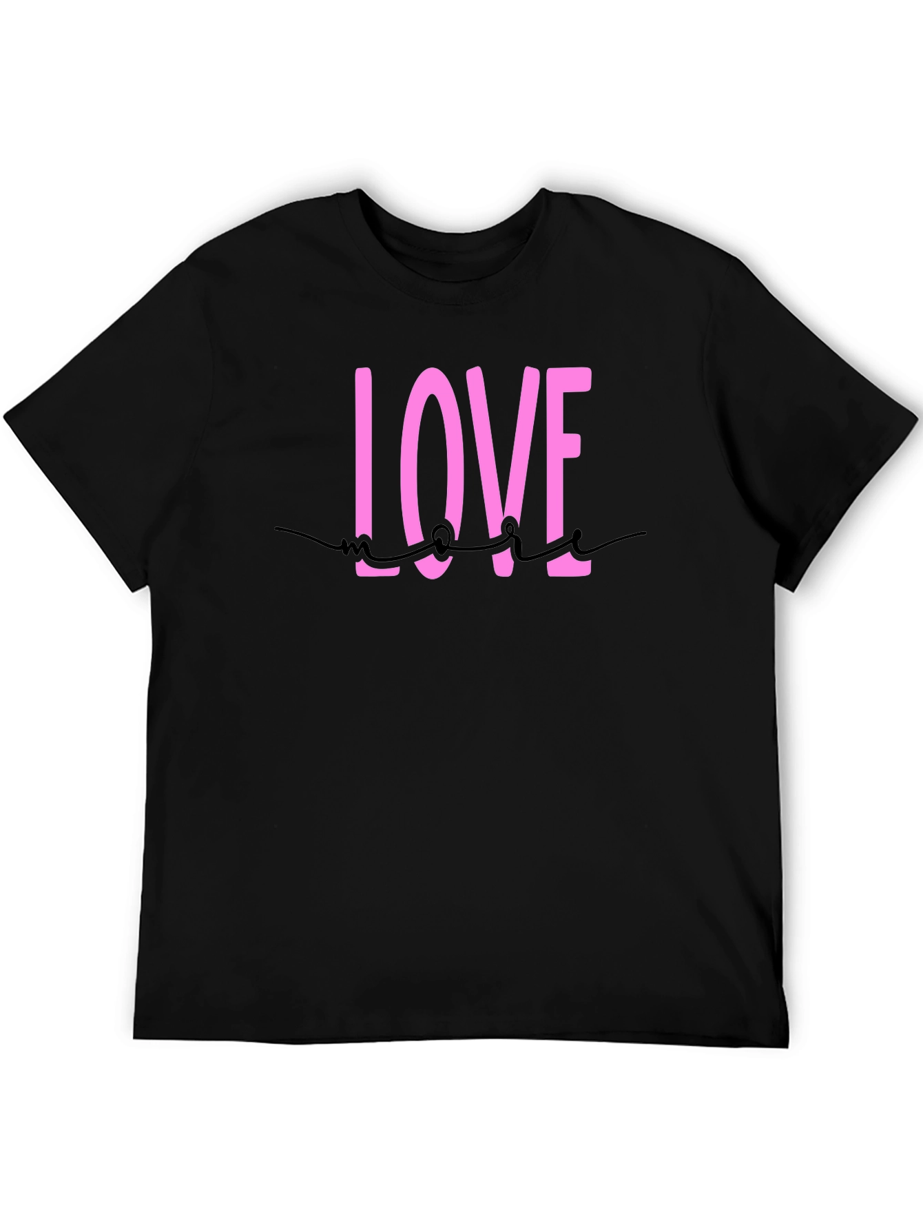 Black Love More Black Cotton Graphic Tee view 5