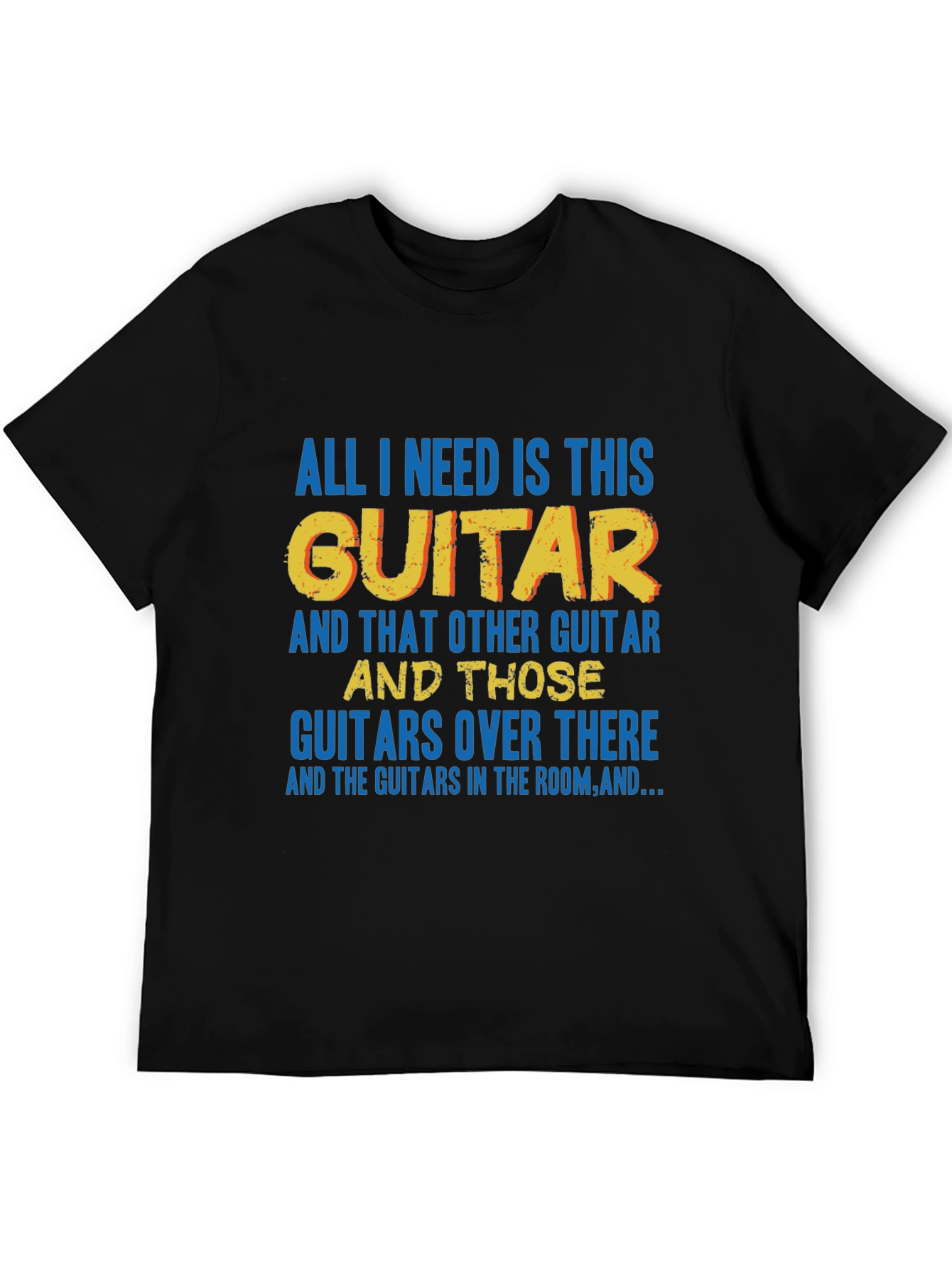 Black Guitar Lover T-Shirt view 5