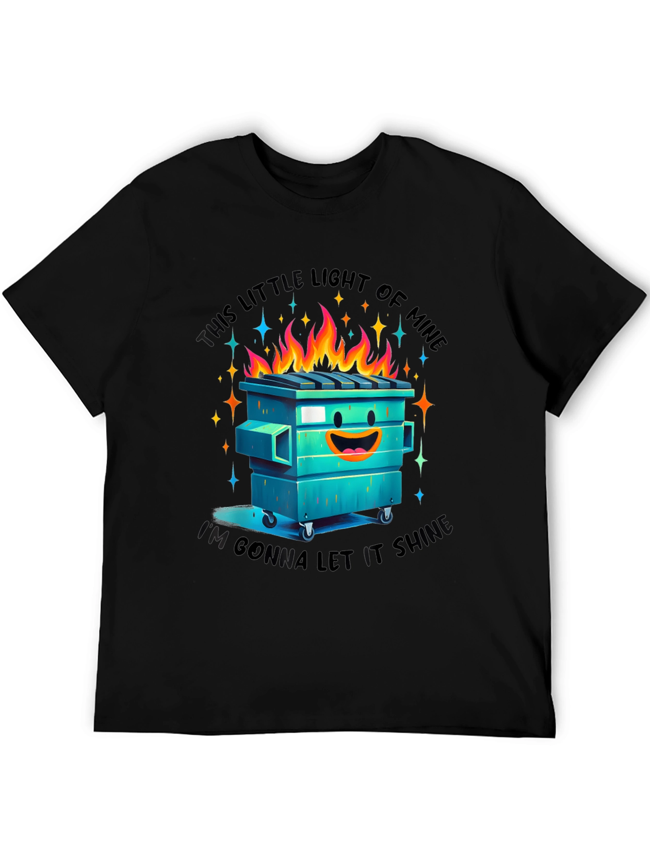 Black Dumpster Fire T-Shirt: Let It Shine! view 5