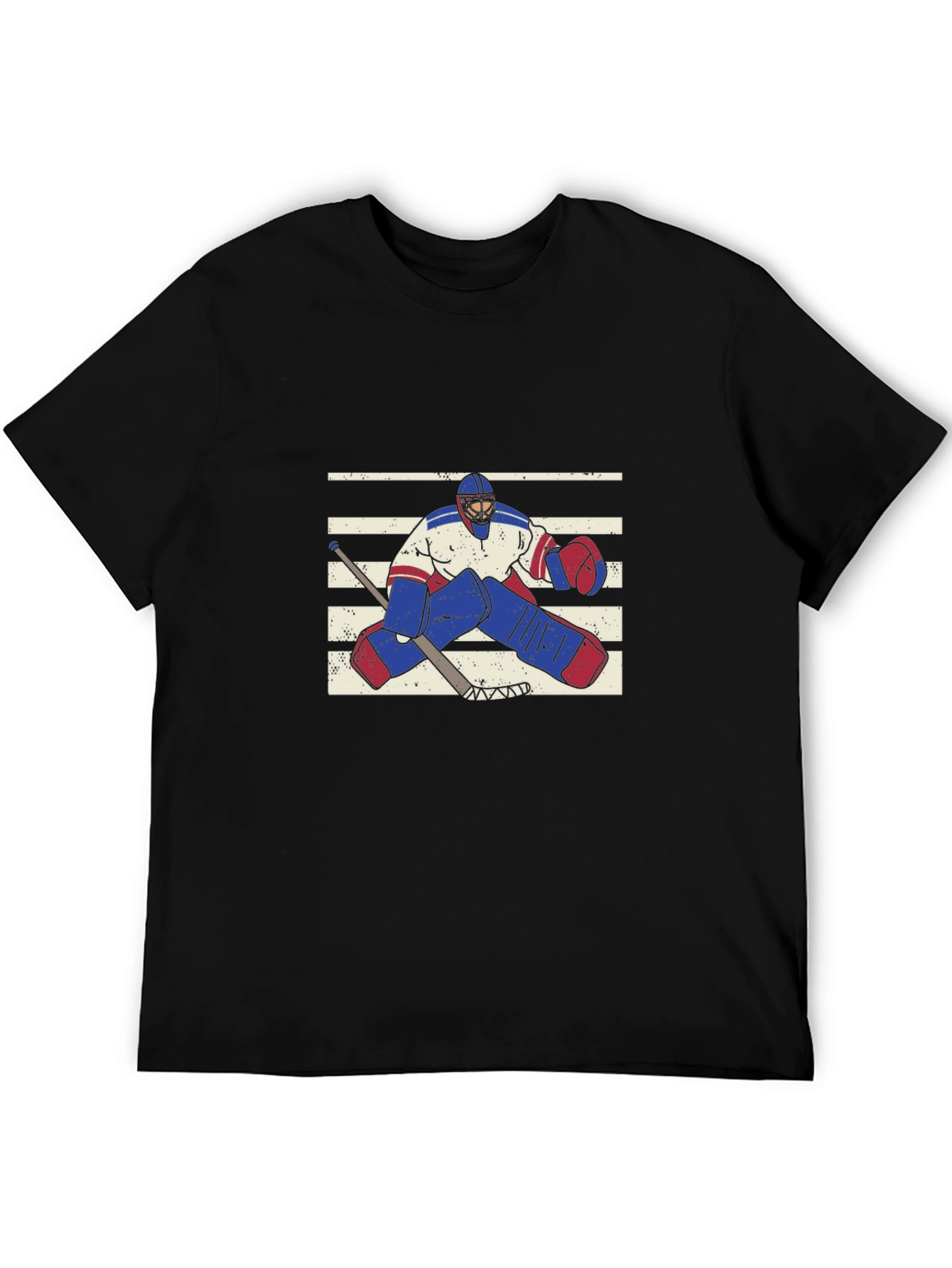 Black Hockey Goalie Graphic T-Shirt view 5