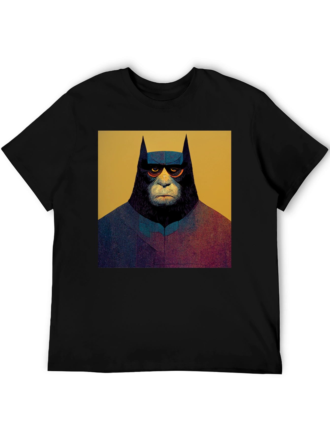 Black Batman Ape Graphic Tee - Black view 5