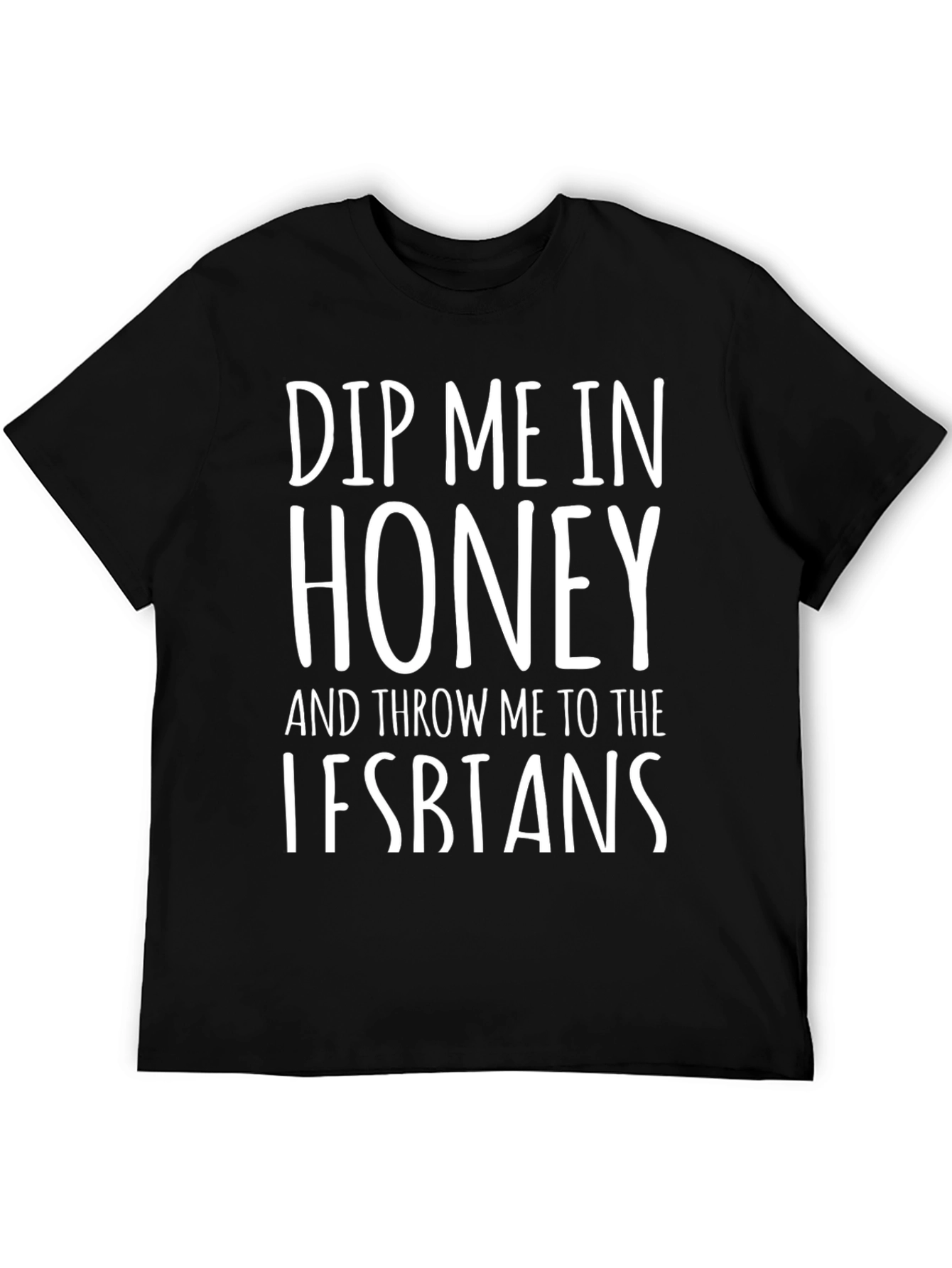 Black Dip Me In Honey, Throw Me To Lesbians Funny T-Shirt view 5