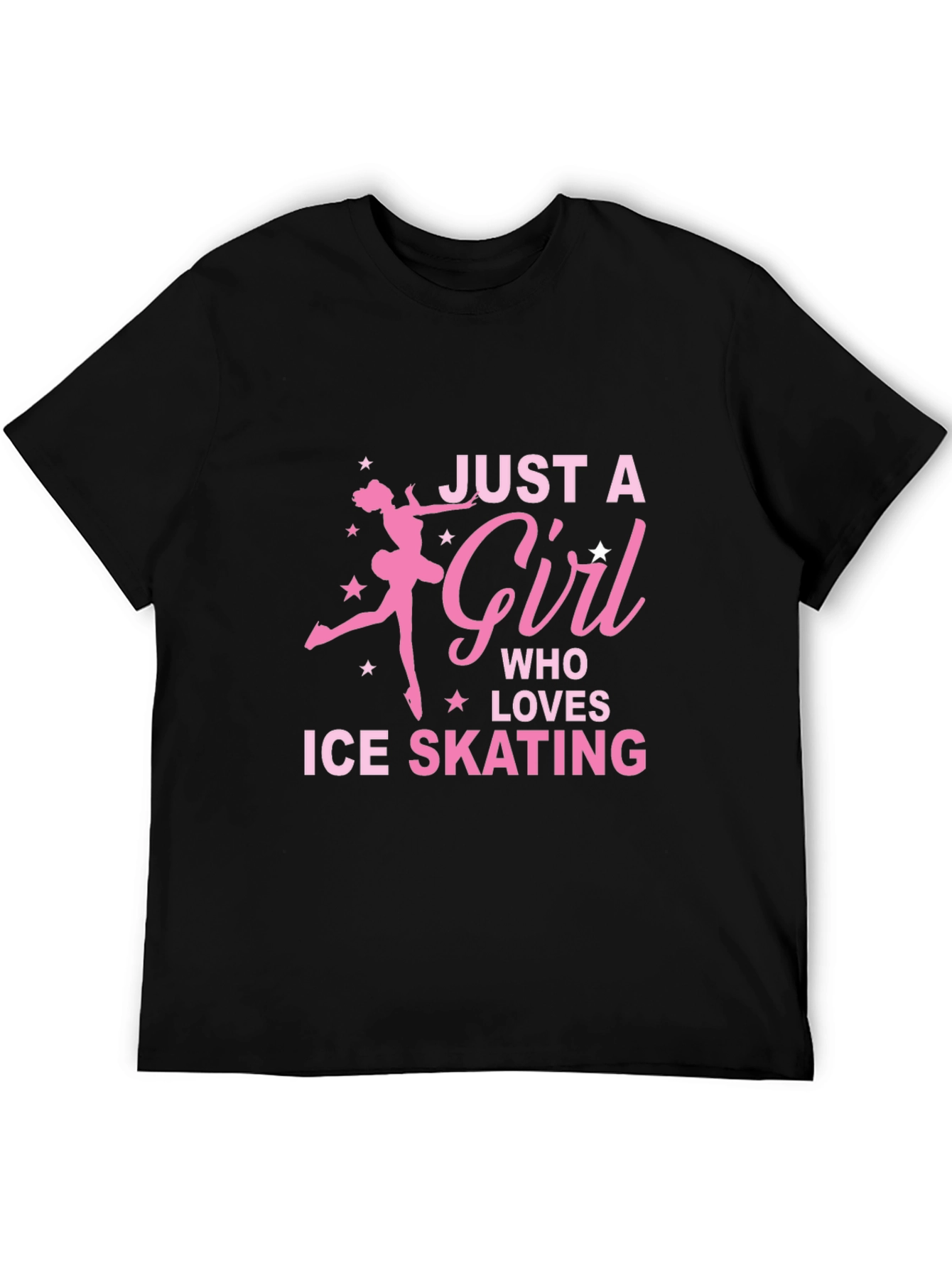 Black Ice Skating Girl's T-Shirt - Just a Girl Who Loves Skating view 5