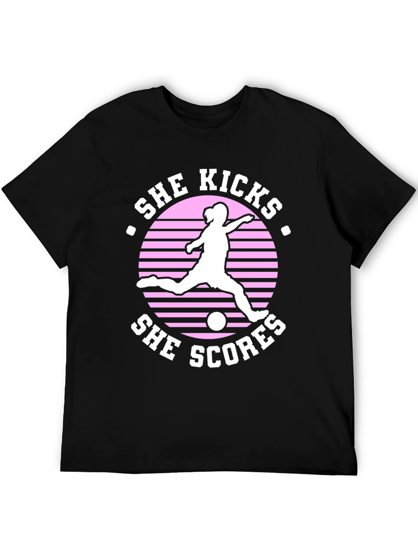 Black She Kicks She Scores Graphic T-Shirt view 5