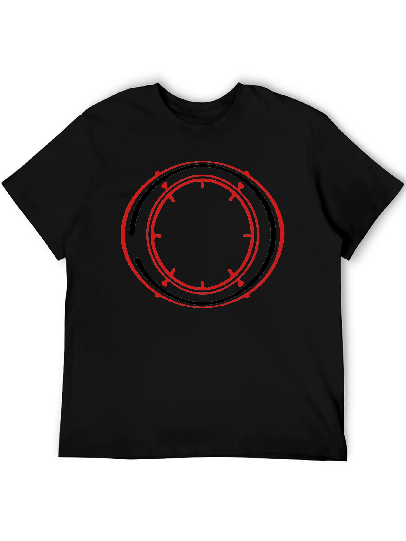 Black Black T-Shirt with Red Circle Graphic view 5