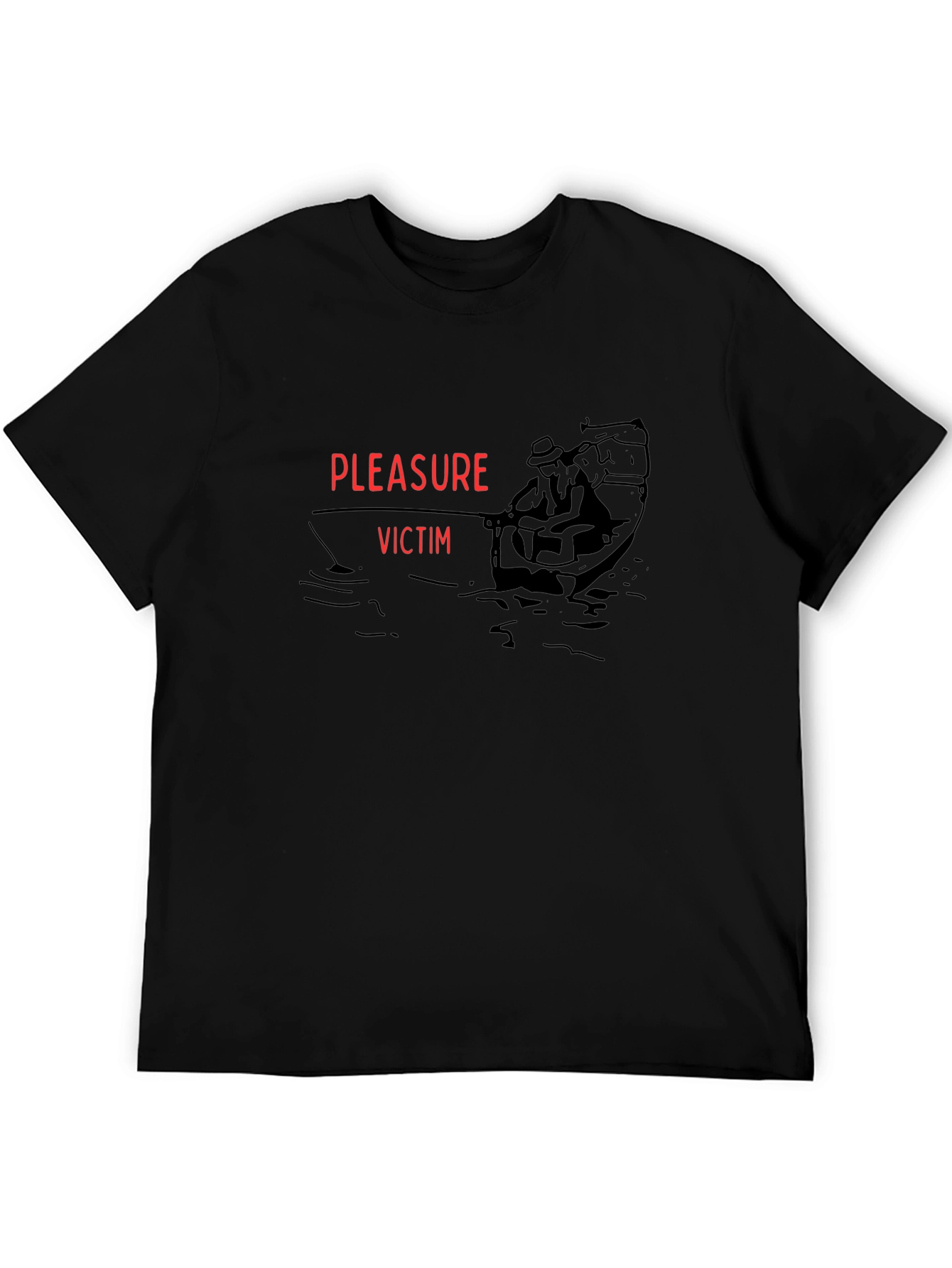 Black Pleasure Victim Graphic Tee - Black Cotton T-Shirt view 5