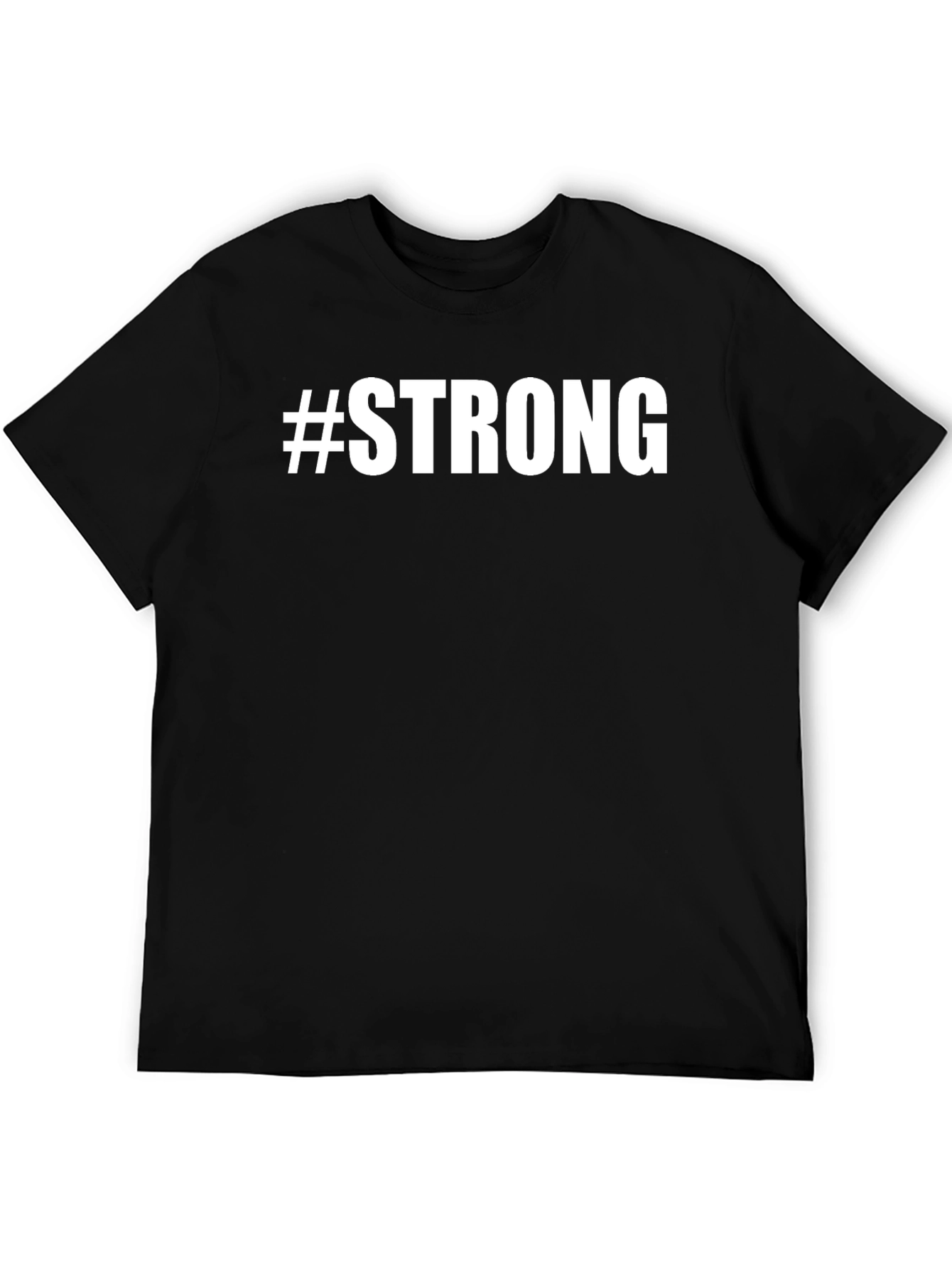 Black "#Strong" Graphic Print Crew Neck T-Shirt view 5
