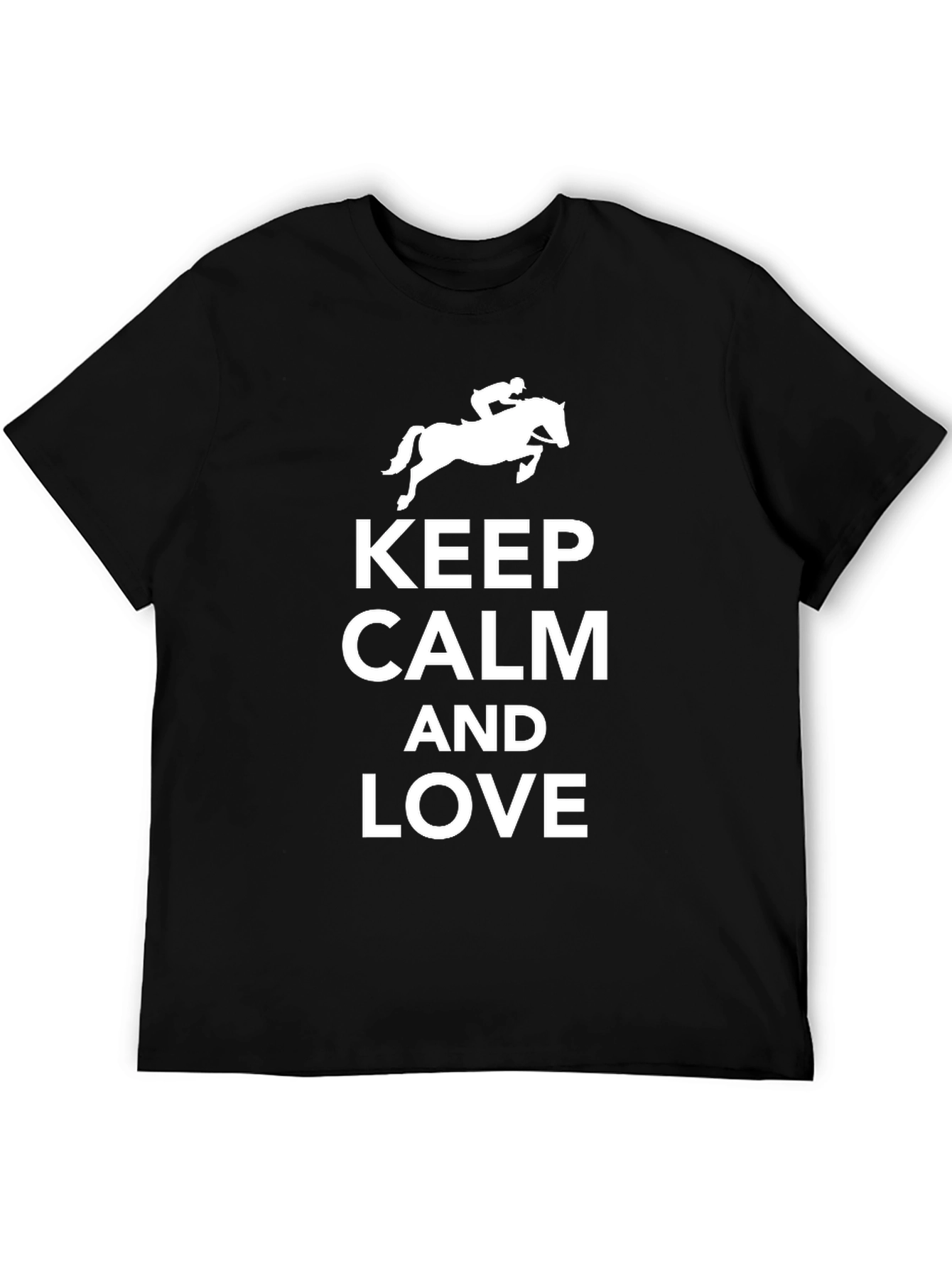 Black Keep Calm and Love Horses T-Shirt view 5