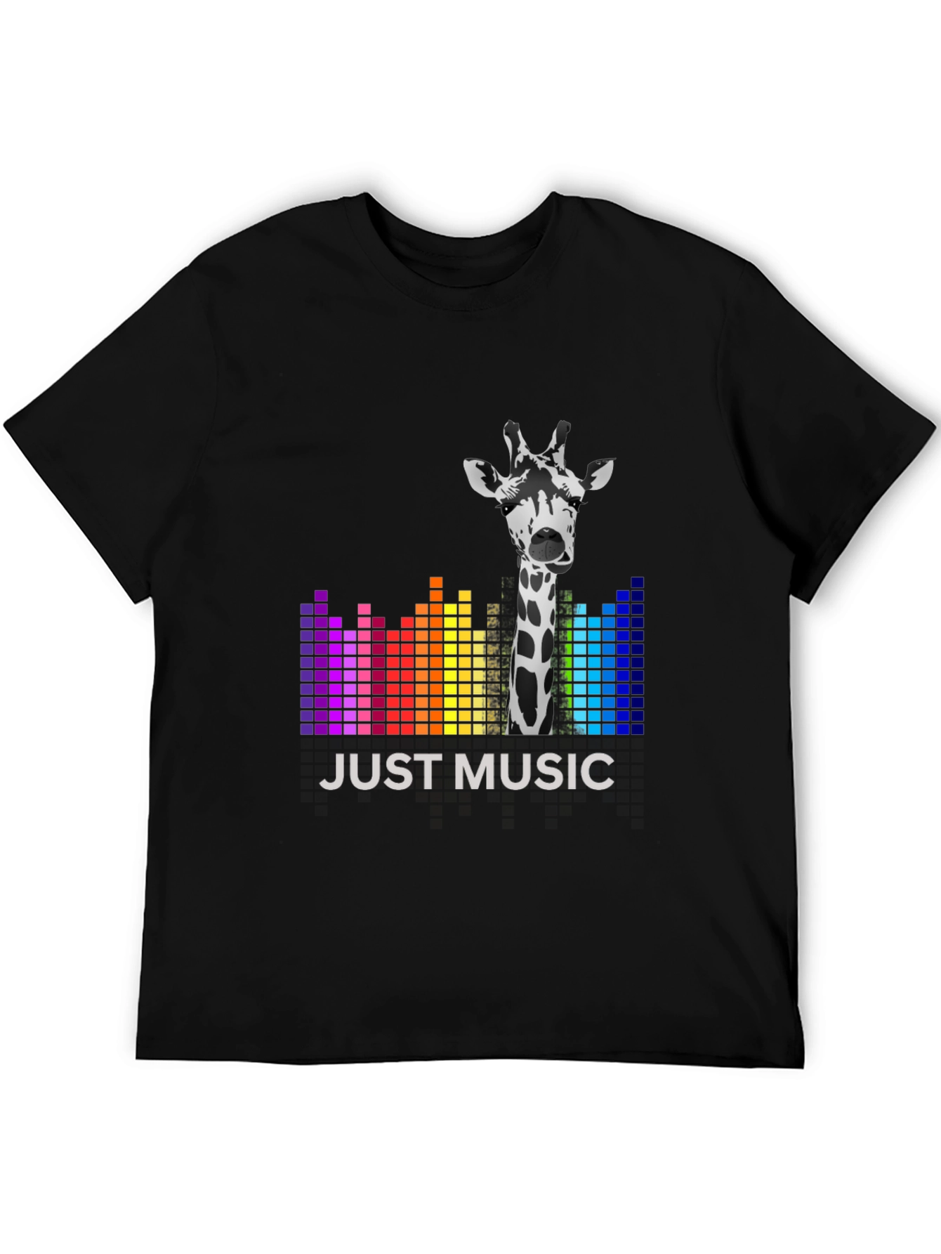 Black Just Music Giraffe Tee - Stylish Graphic T-Shirt view 5
