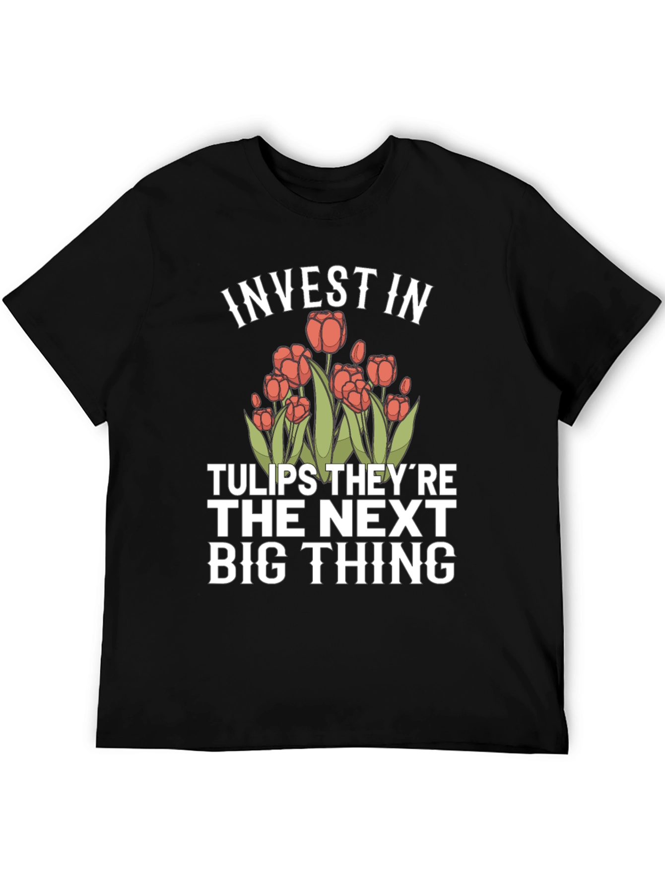Black Invest in Tulips Graphic T-Shirt view 5