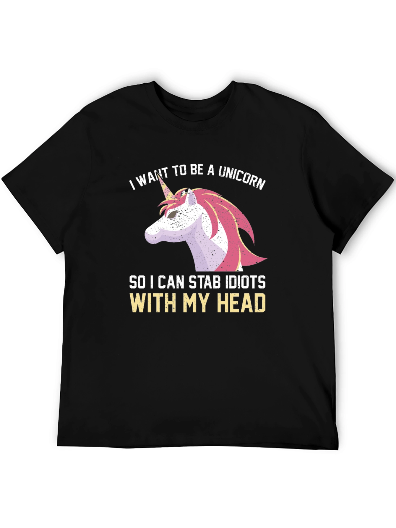 Black Unicorn Stab Idiots T-Shirt Funny Humor view 5
