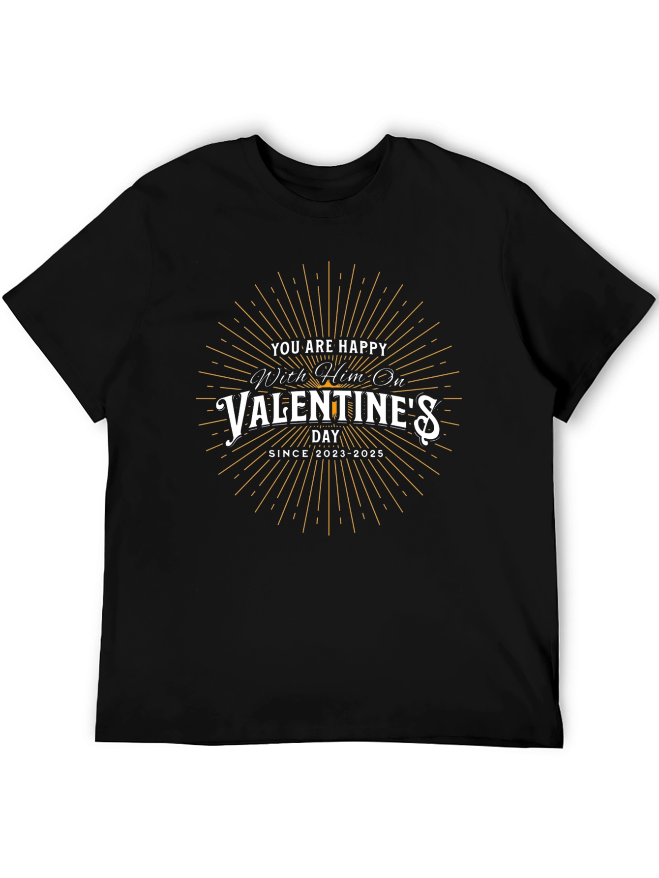 Black Happy Valentine's Day Graphic T-Shirt - Unisex view 5
