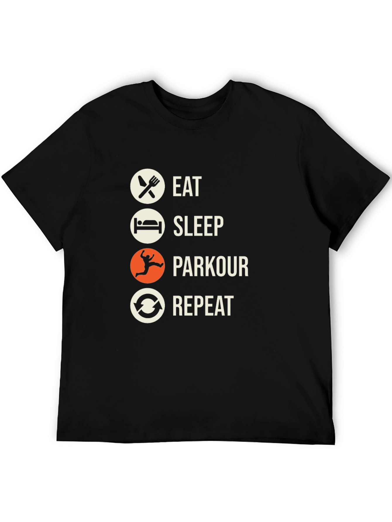Black Eat Sleep Parkour Repeat T-Shirt view 5