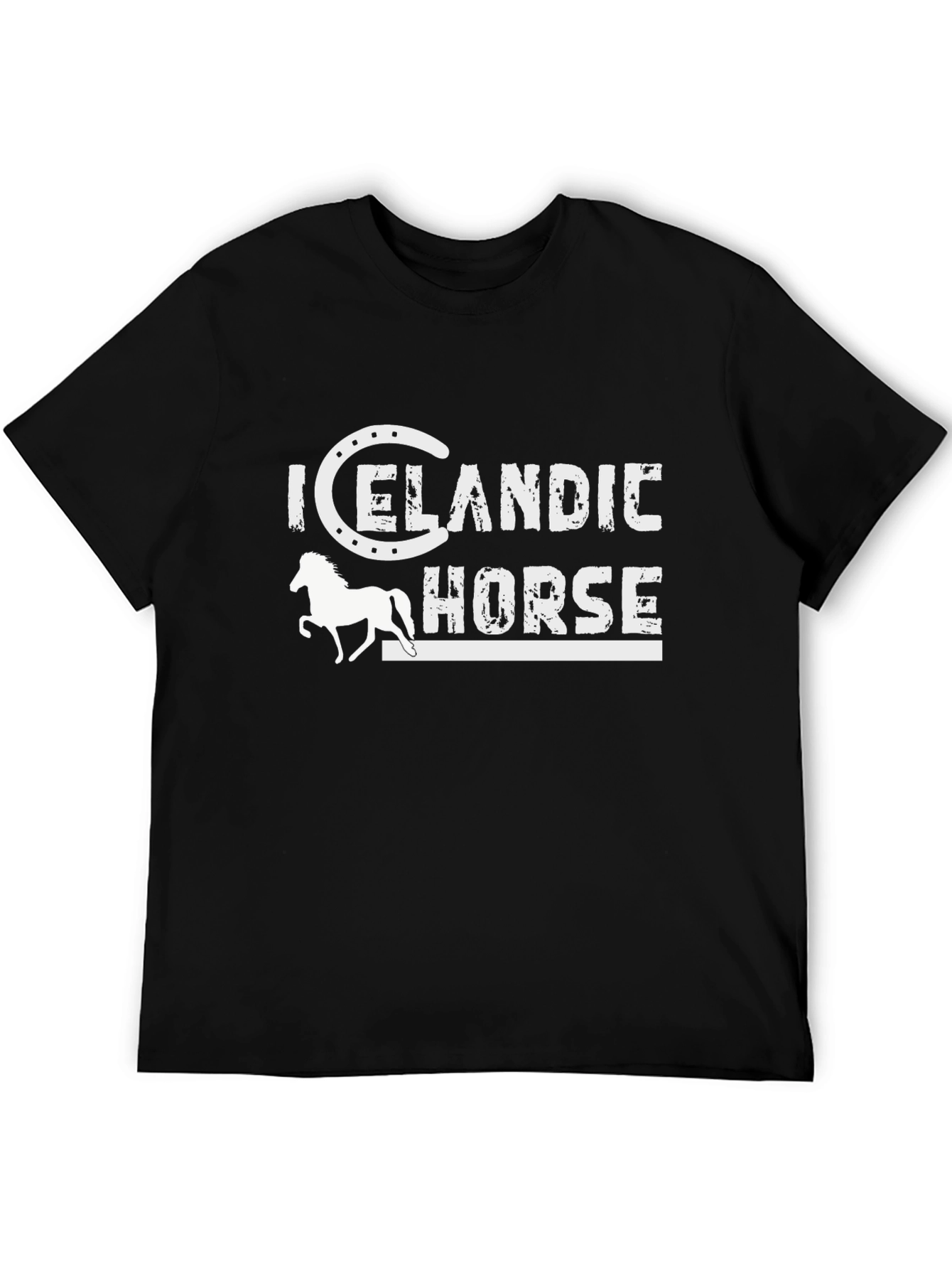 Black Icelandic Horse Graphic T-Shirt view 5