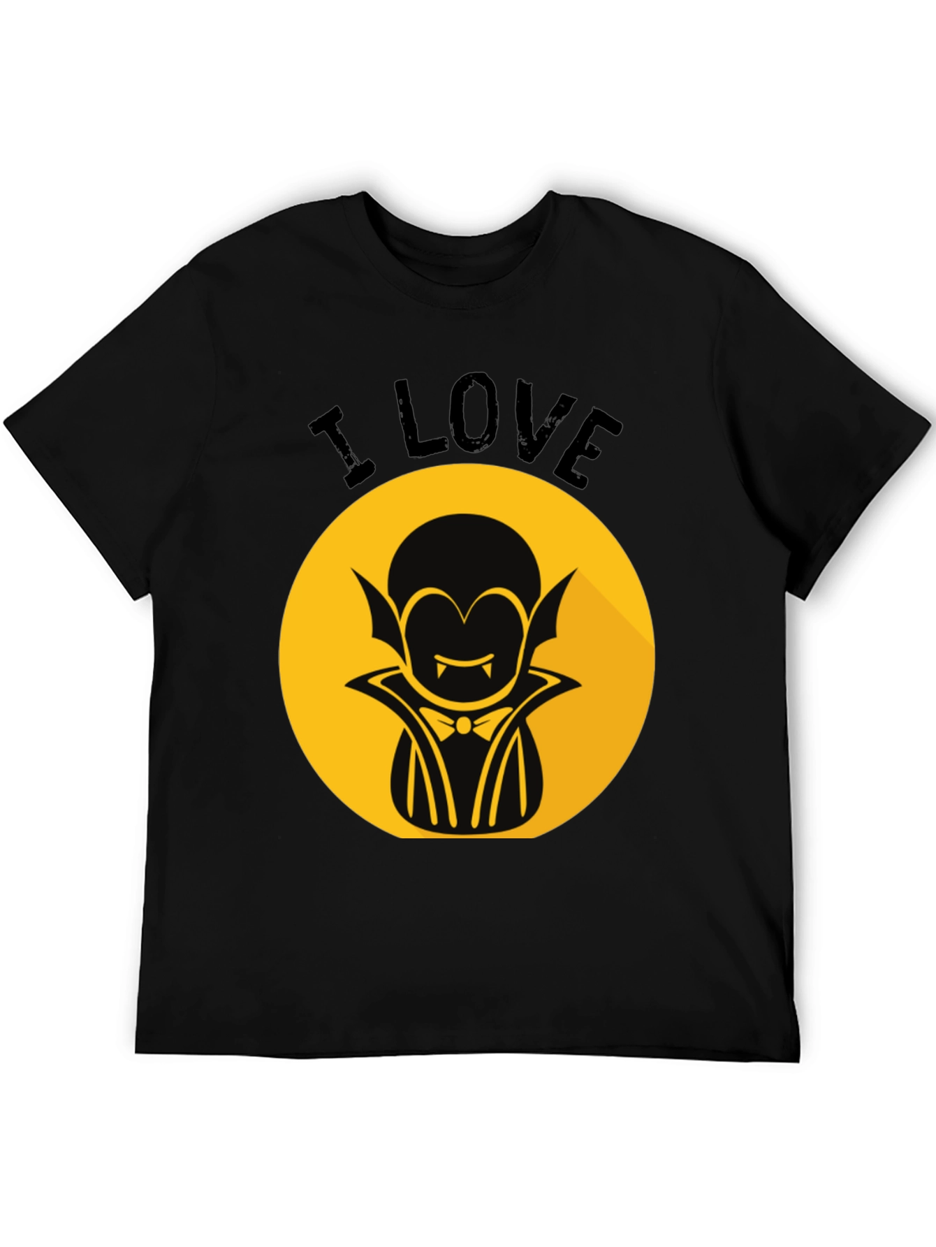 Black I Love Vampire Graphic T-Shirt - Halloween Style view 5