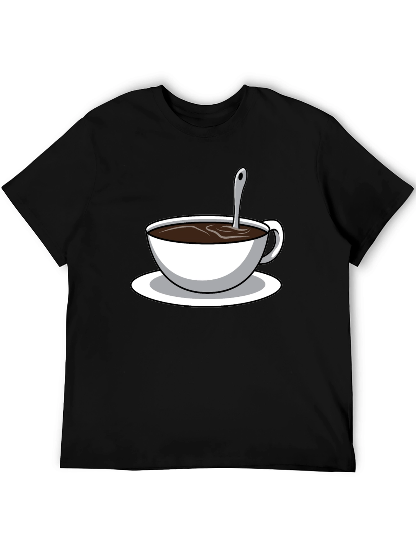 Black Coffee Cup Graphic T-Shirt - Black Cotton Blend view 5