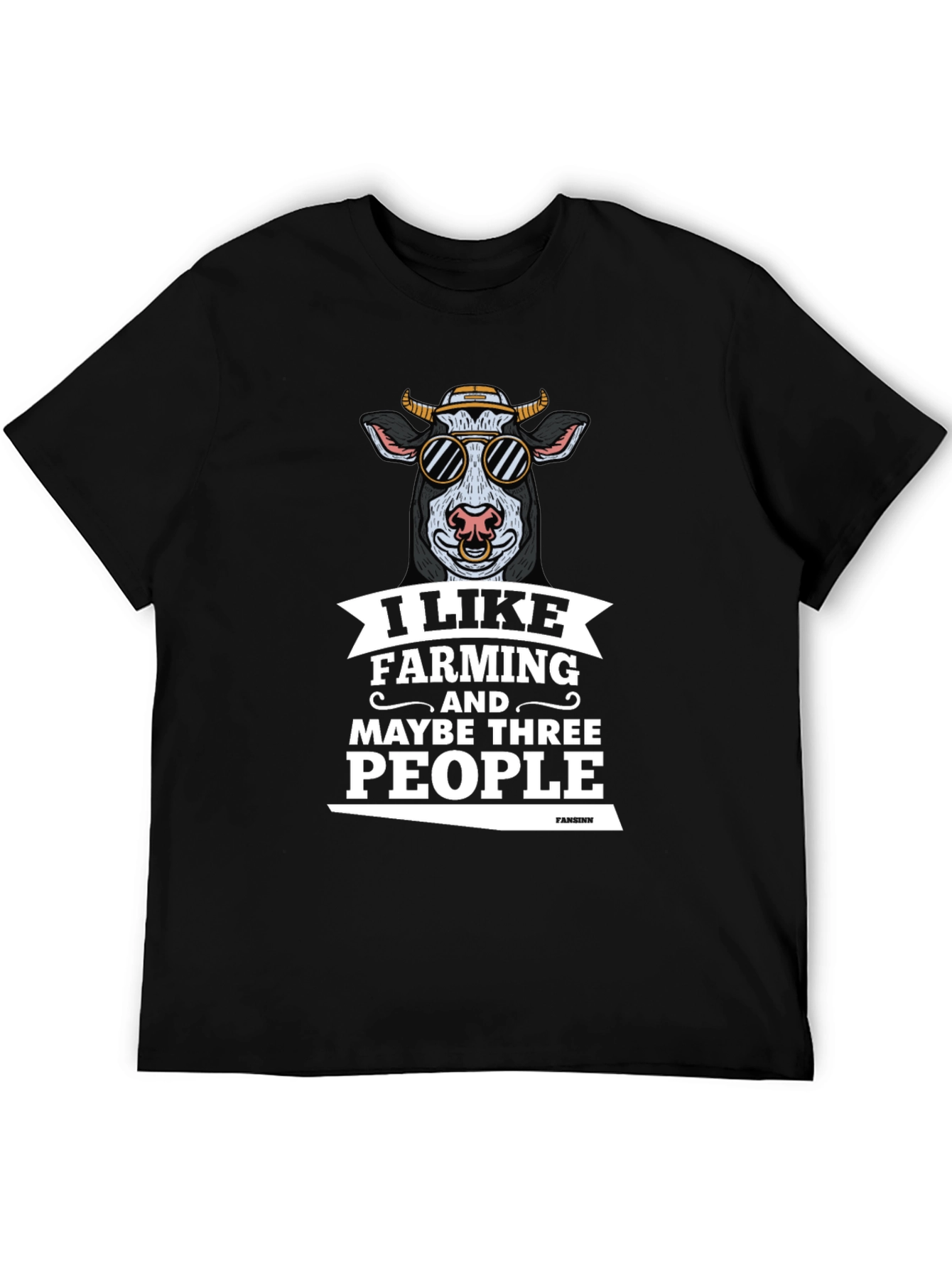 Black Farming Lover T-Shirt: Cool Cow Graphic Tee view 5