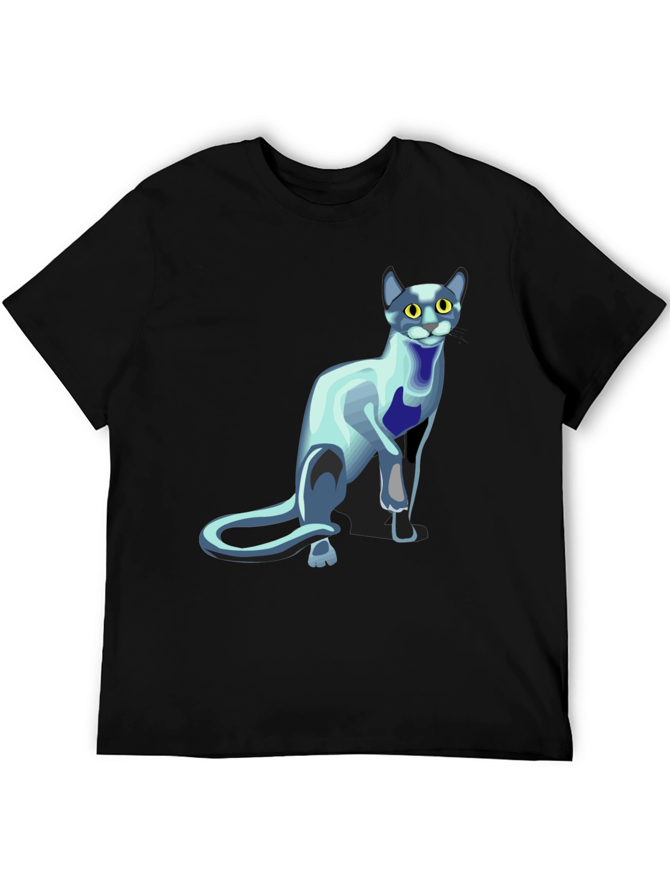 Black Cool Cat Graphic T-Shirt - Black view 5