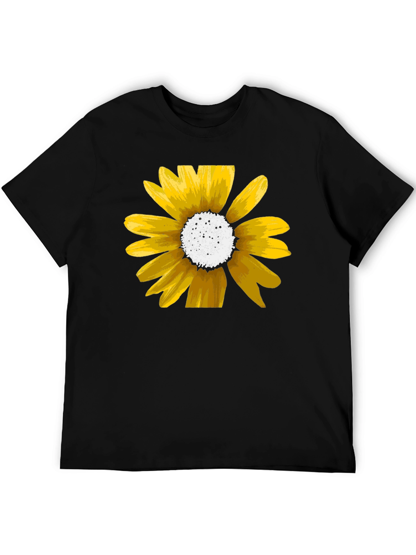 Black Sunflower Graphic Tee - Black Cotton Casual Shirt view 5