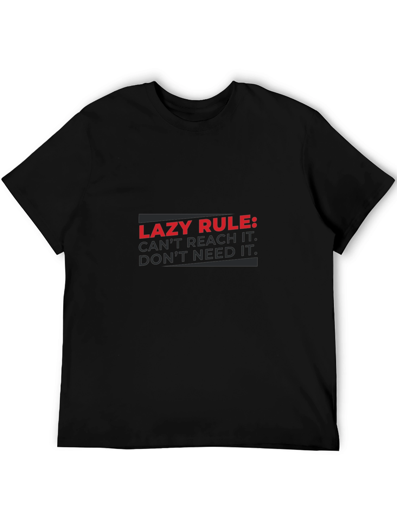 Black Lazy Rule Graphic T-Shirt - Black view 5