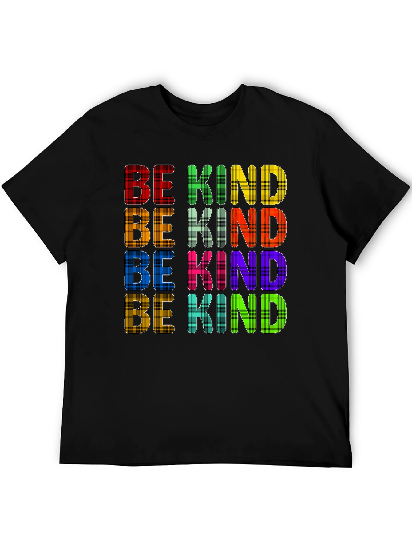 Black Be Kind Plaid Print Tee - Stylish Comfort view 5
