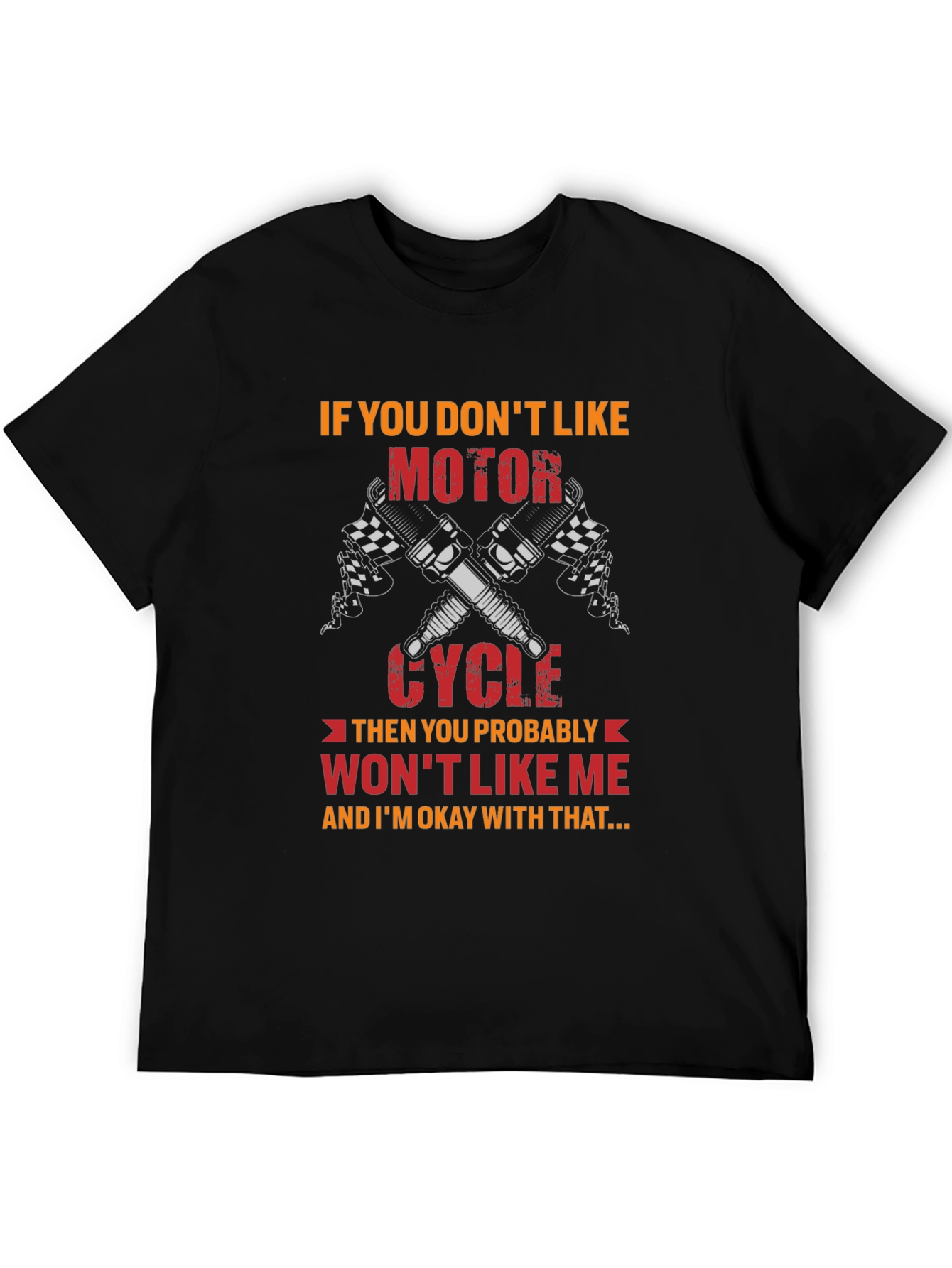 Black Motorcycle Lover Graphic T-Shirt view 5
