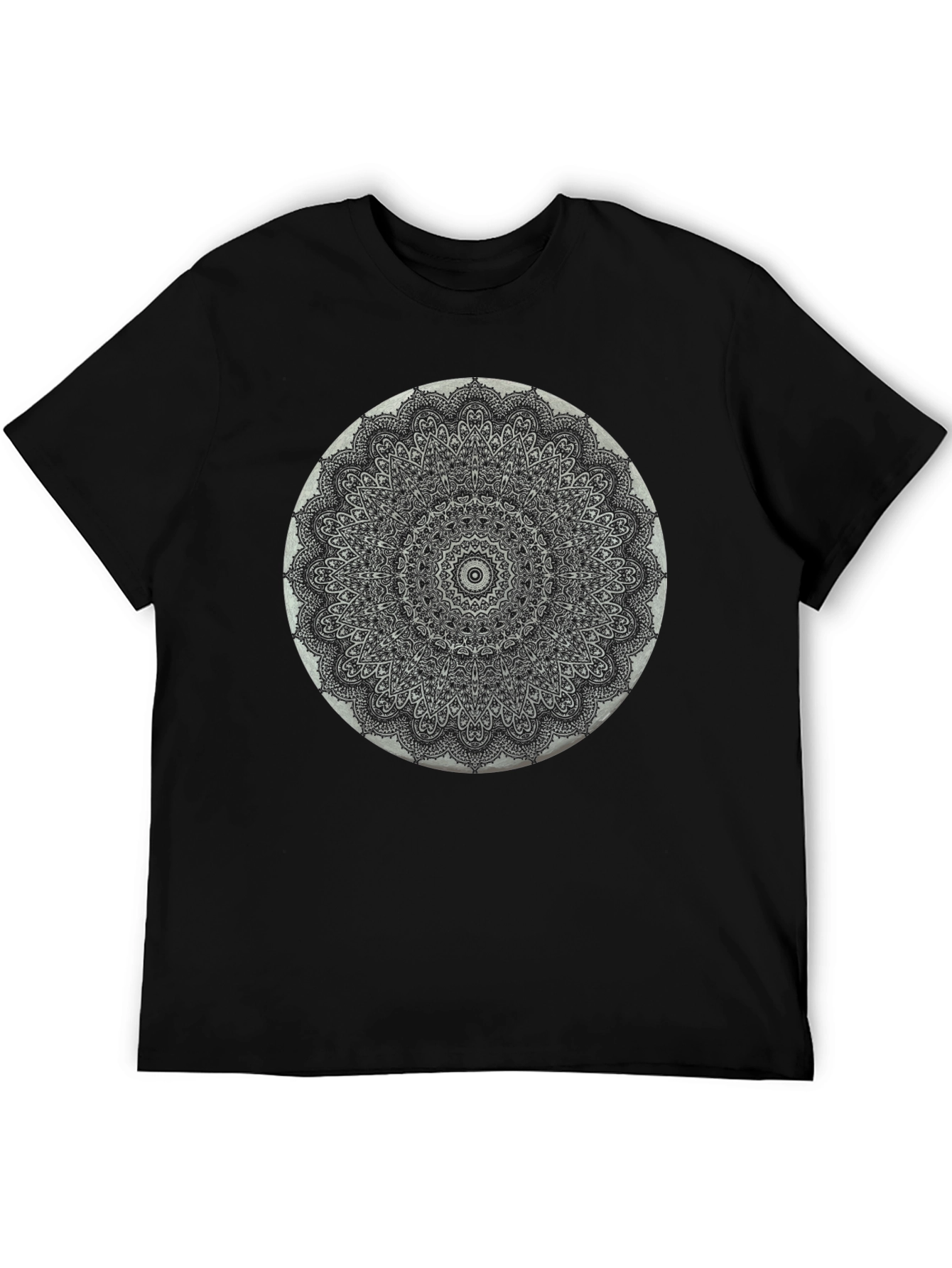 Black Black Mandala T-Shirt - Intricate Pattern Tee view 5