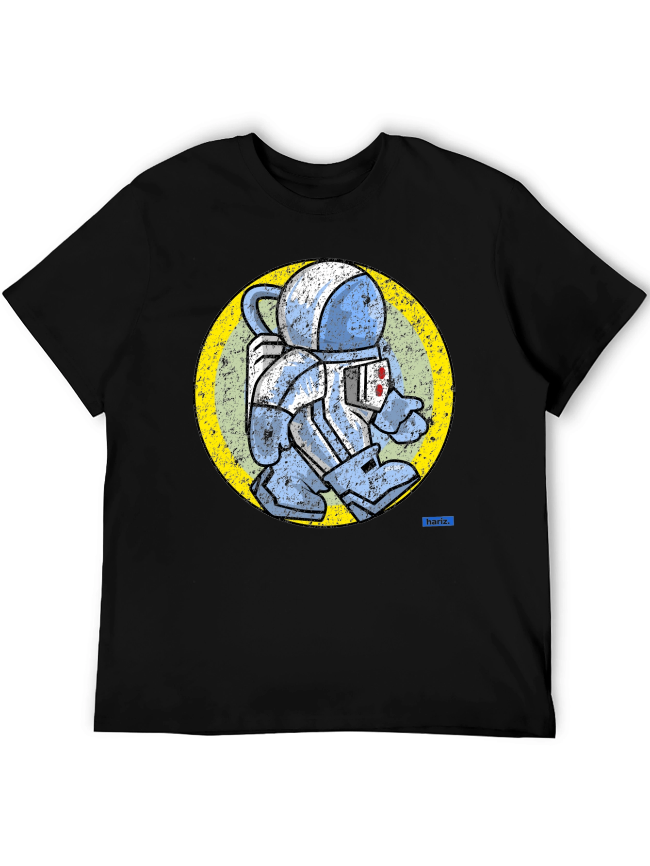 Black Retro Spaceman Graphic Tee - Vintage Astronaut T-Shirt view 5