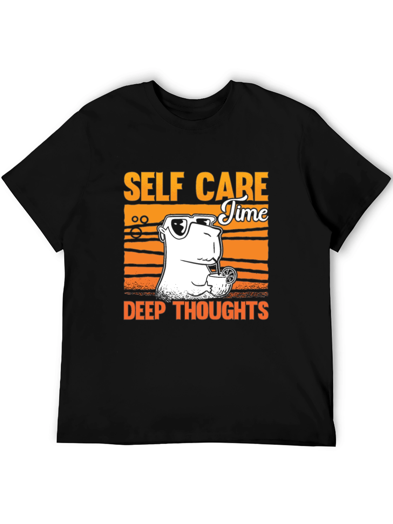 Black Self Care Time T-Shirt - Deep Thoughts Graphic Tee view 5
