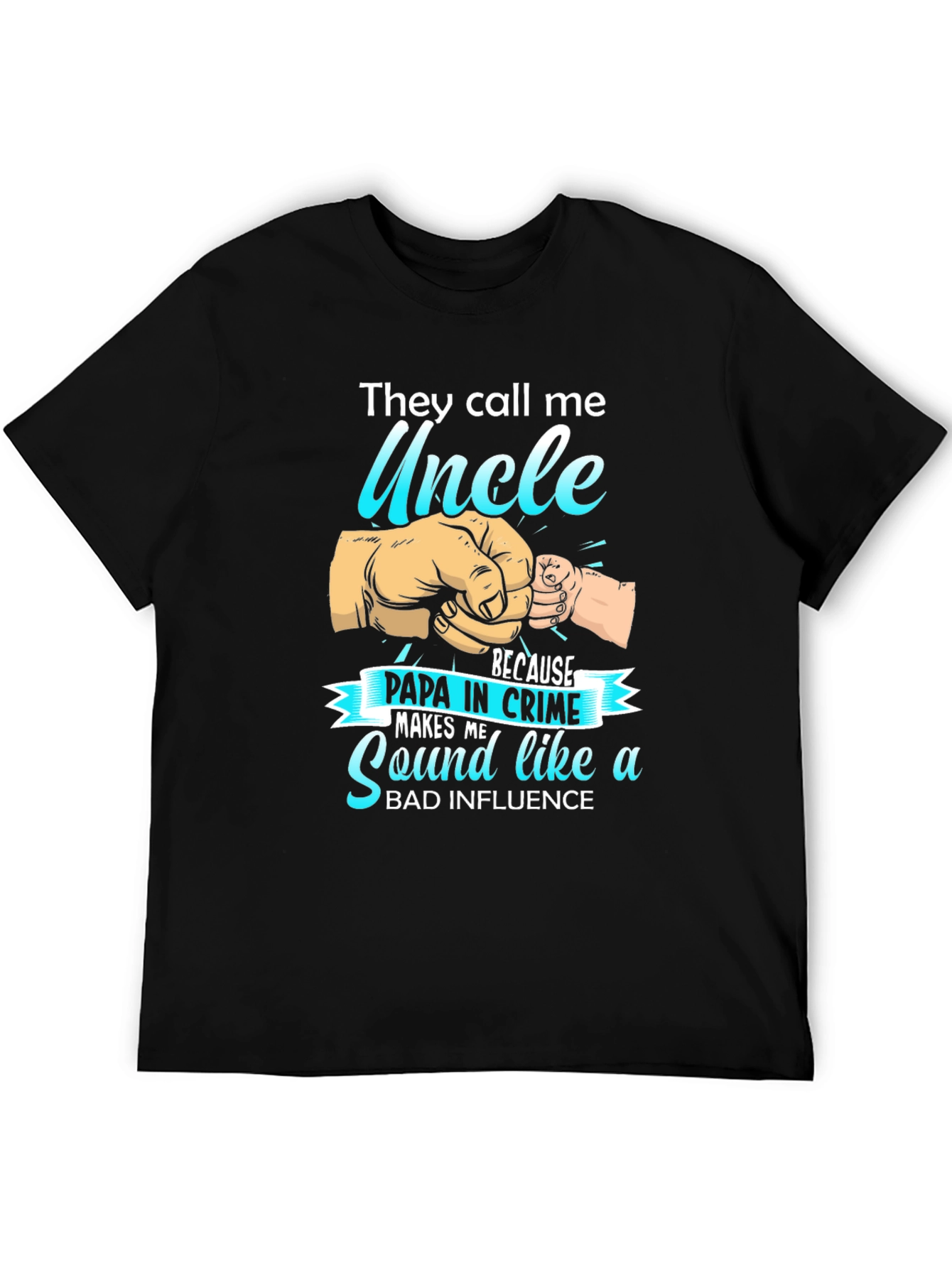 Black Uncle Papa in Crime Graphic T-Shirt view 5