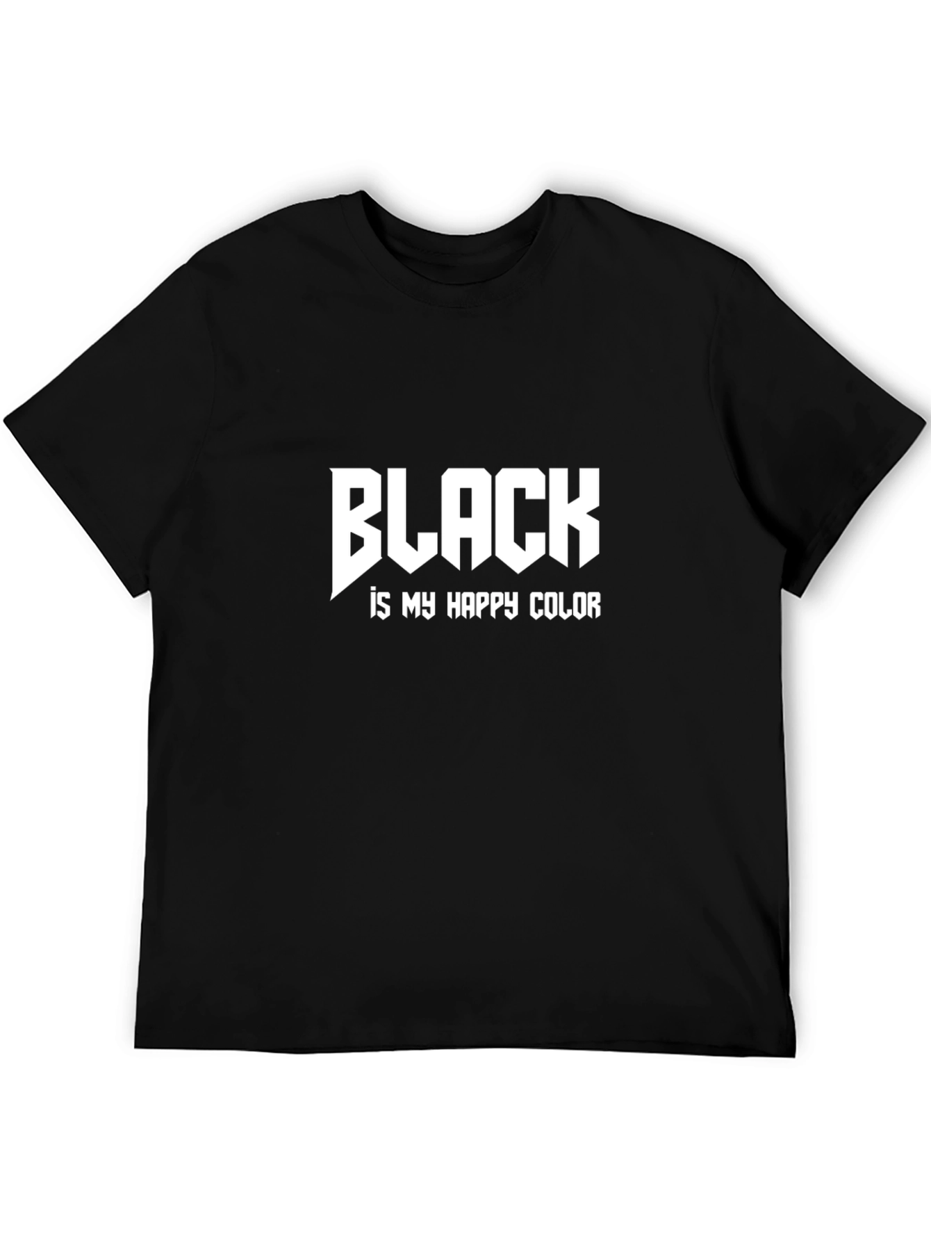 Black Black Is My Happy Color Graphic T-Shirt view 5