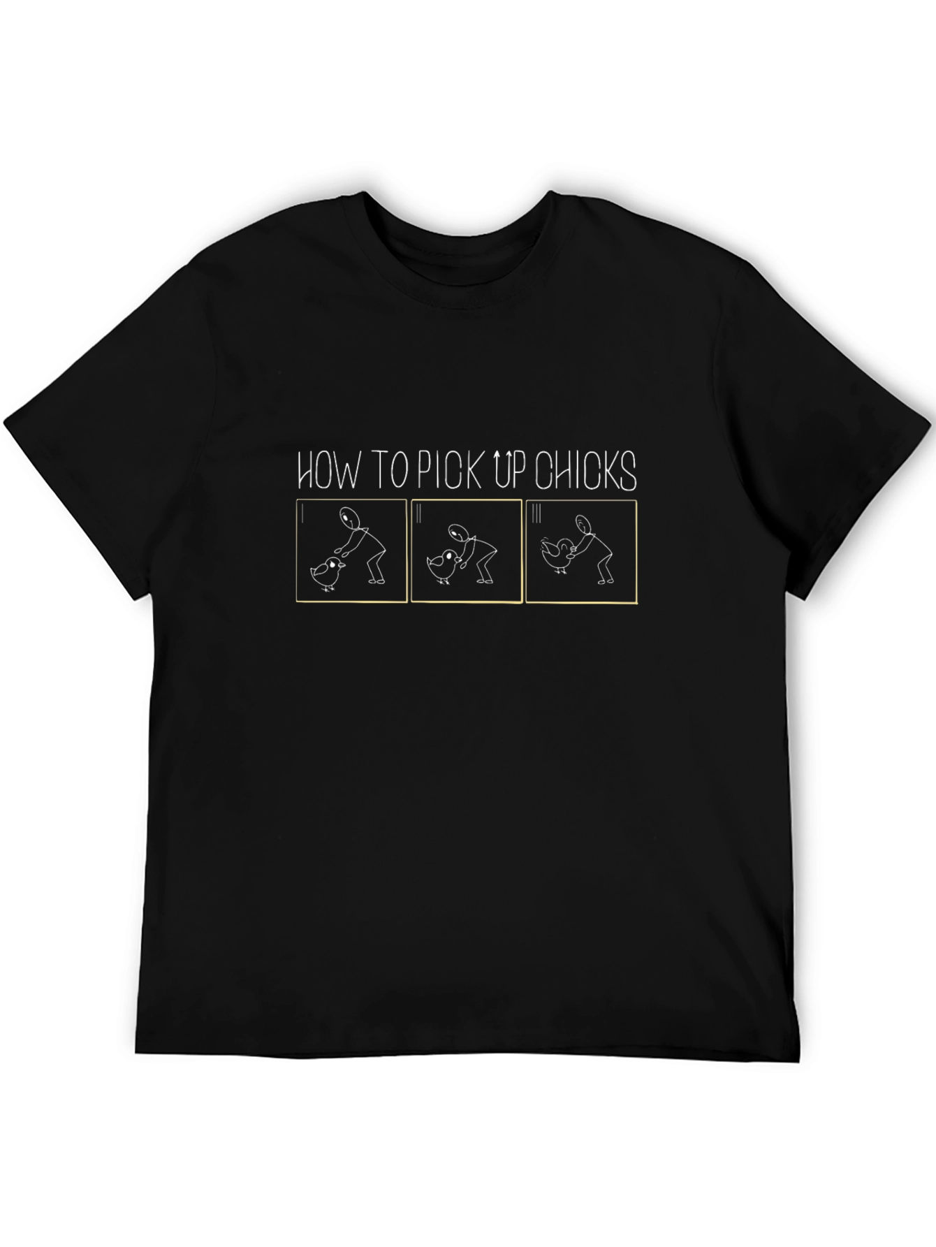 Black How To Pick Up Chicks Graphic Tee view 5