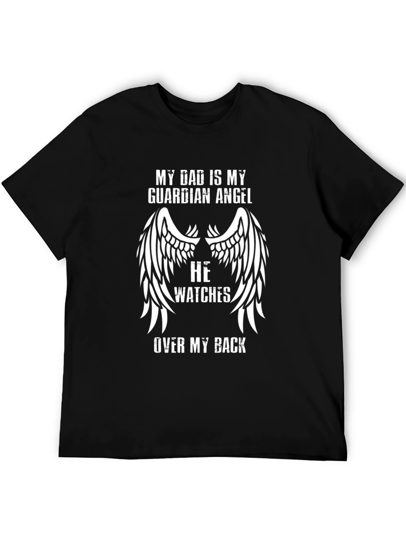 Black My Dad is My Guardian Angel T-Shirt view 5