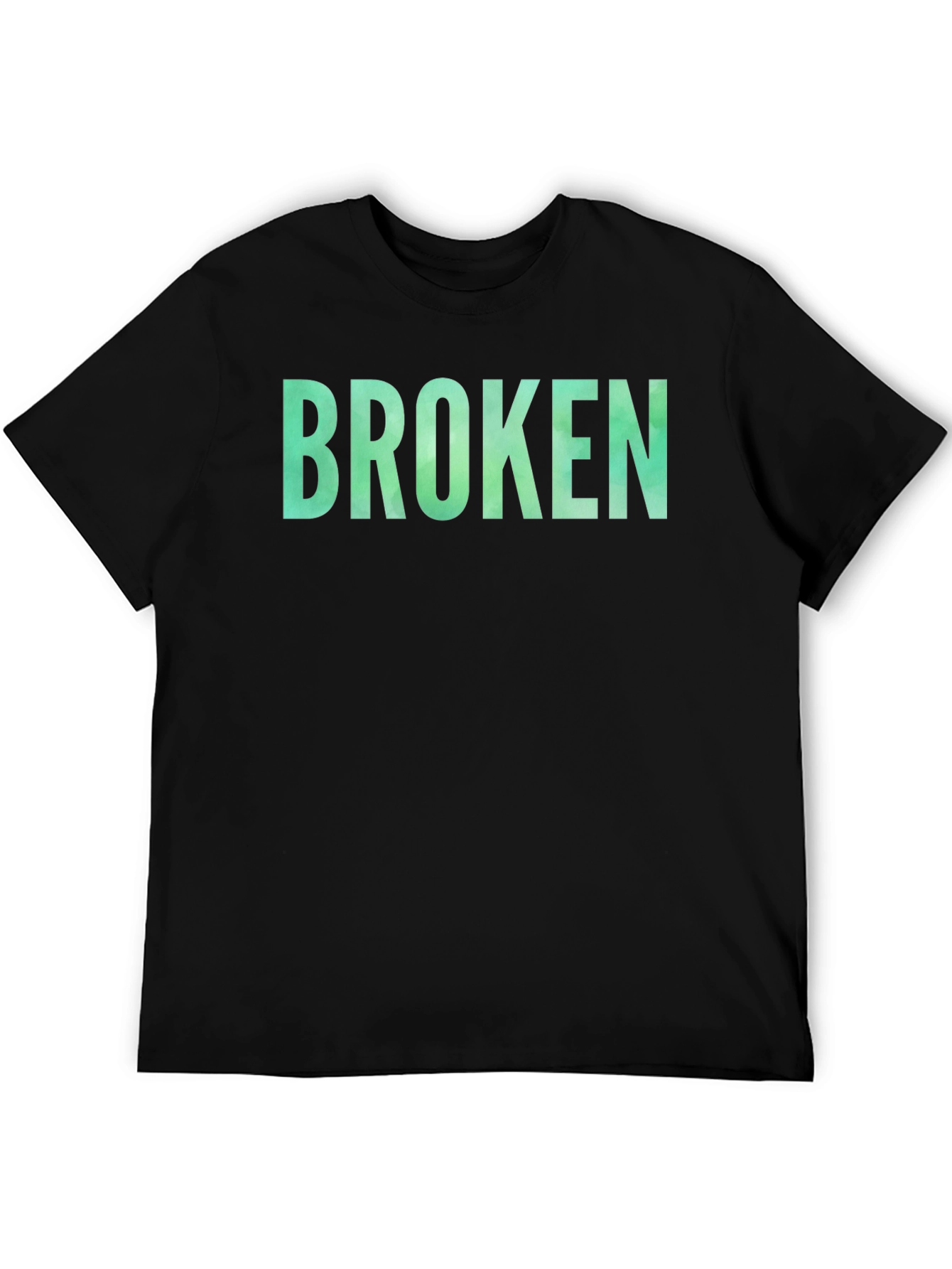 Black "Broken" Graphic Tee - Casual Black T-Shirt view 5