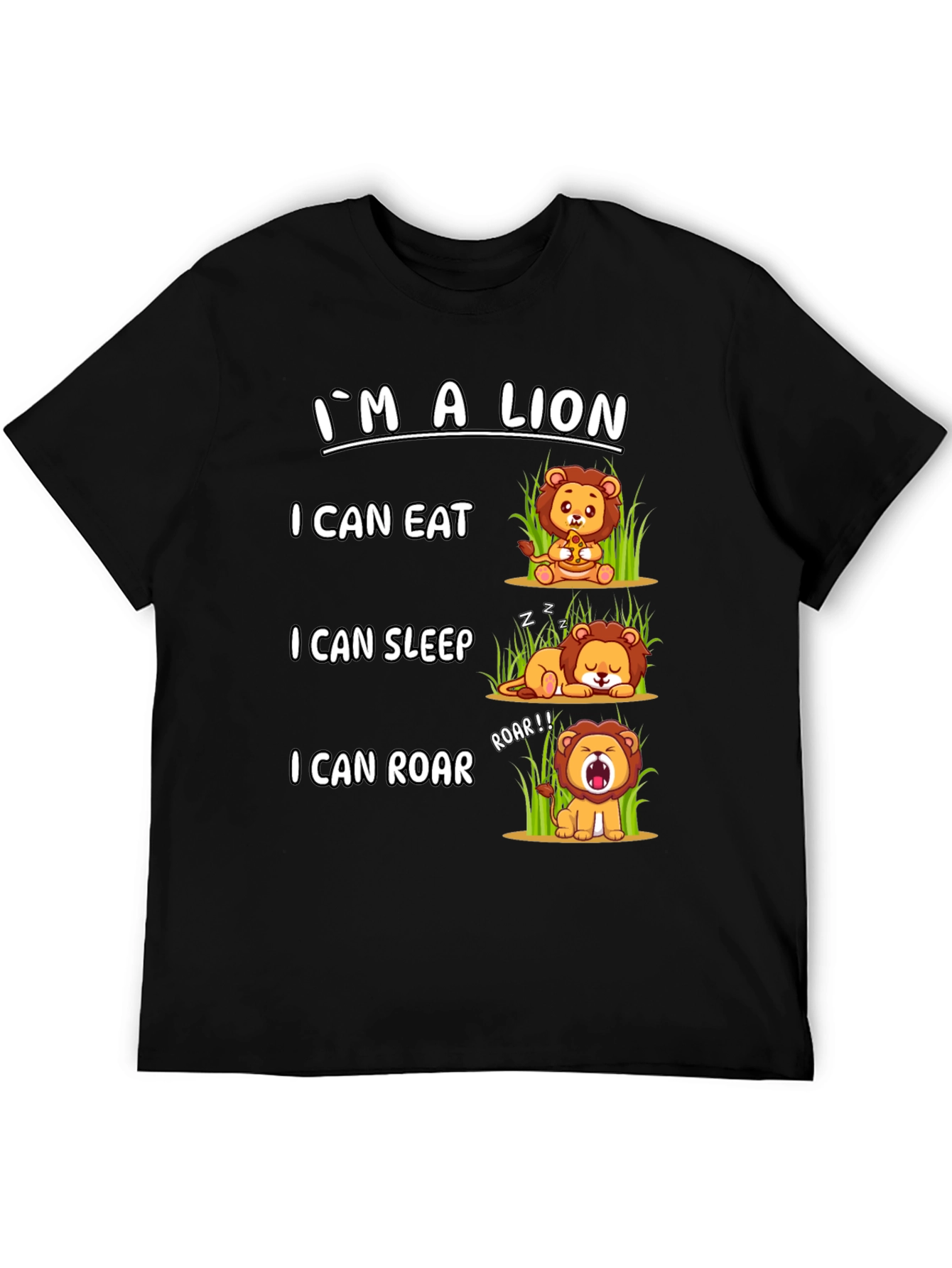 Black I'm a Lion T-Shirt view 5