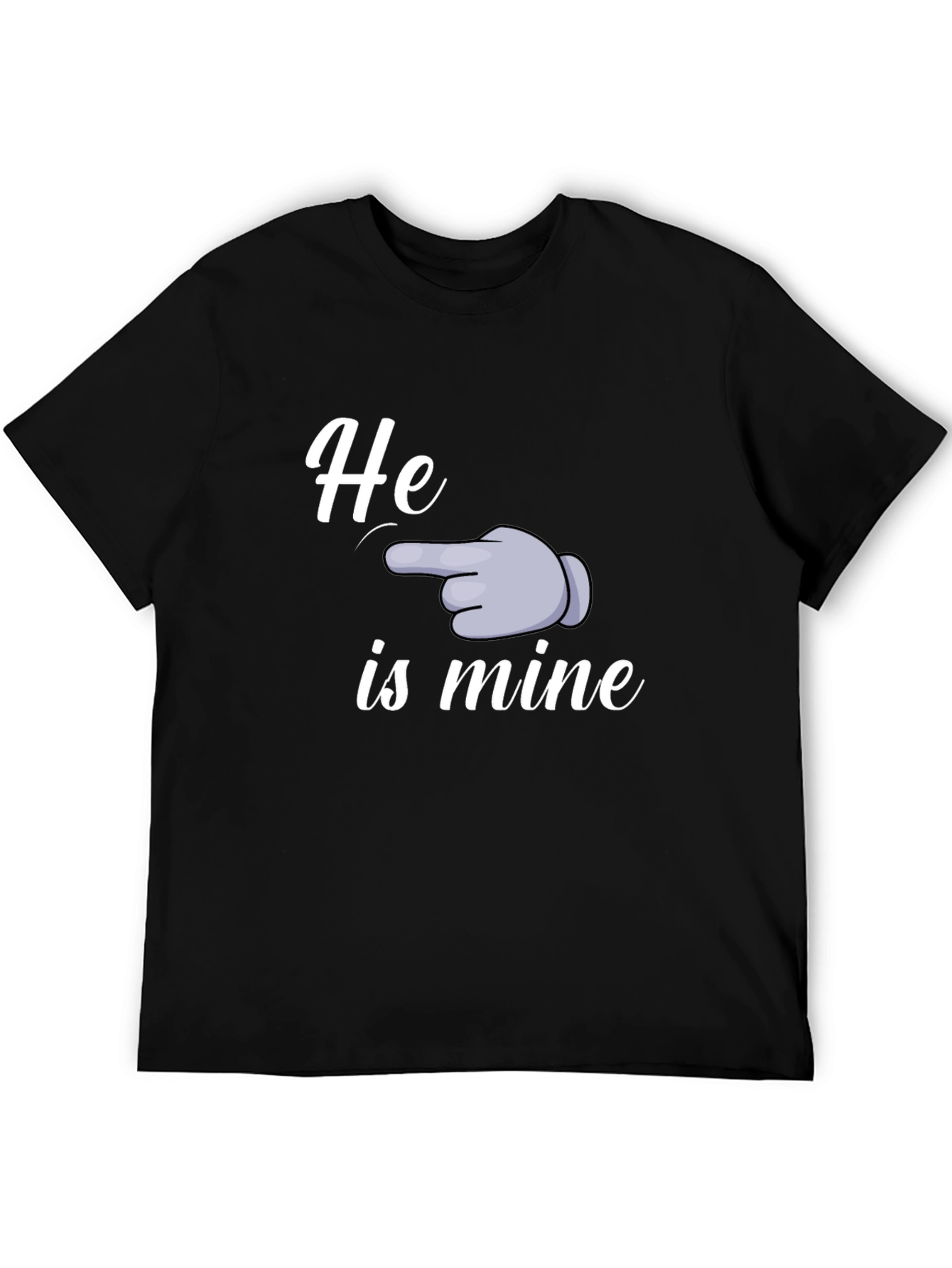 Black Humorous 'He is Mine' Graphic Tee view 5
