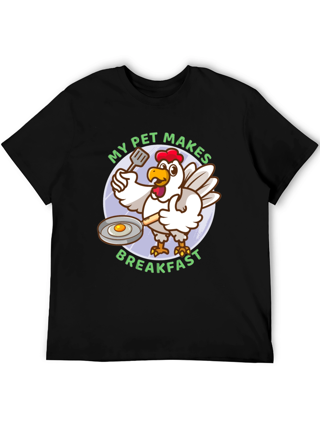 Black My Pet Makes Breakfast T-Shirt view 5