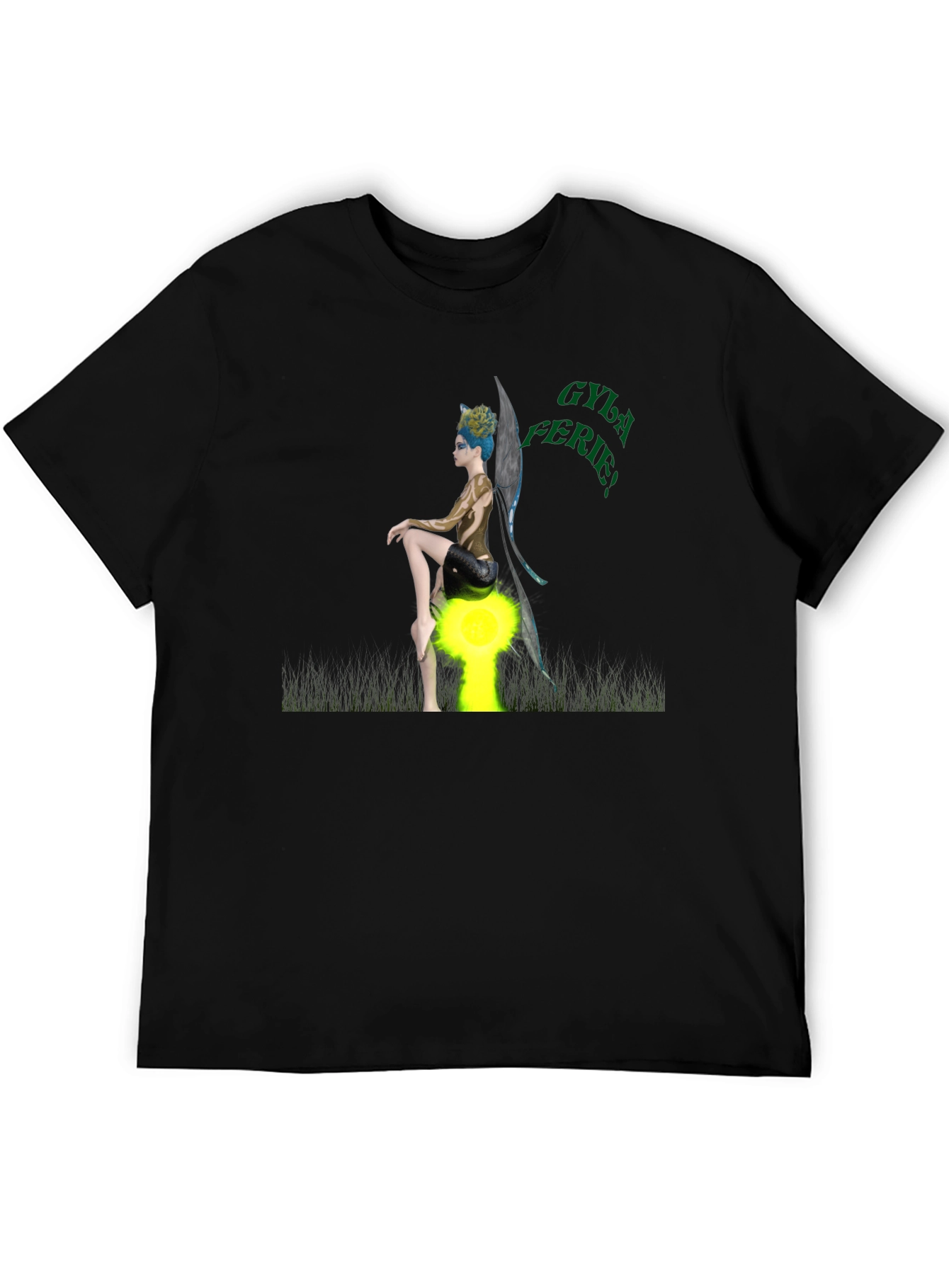 Black Fantasy Fairy Graphic Tee view 5