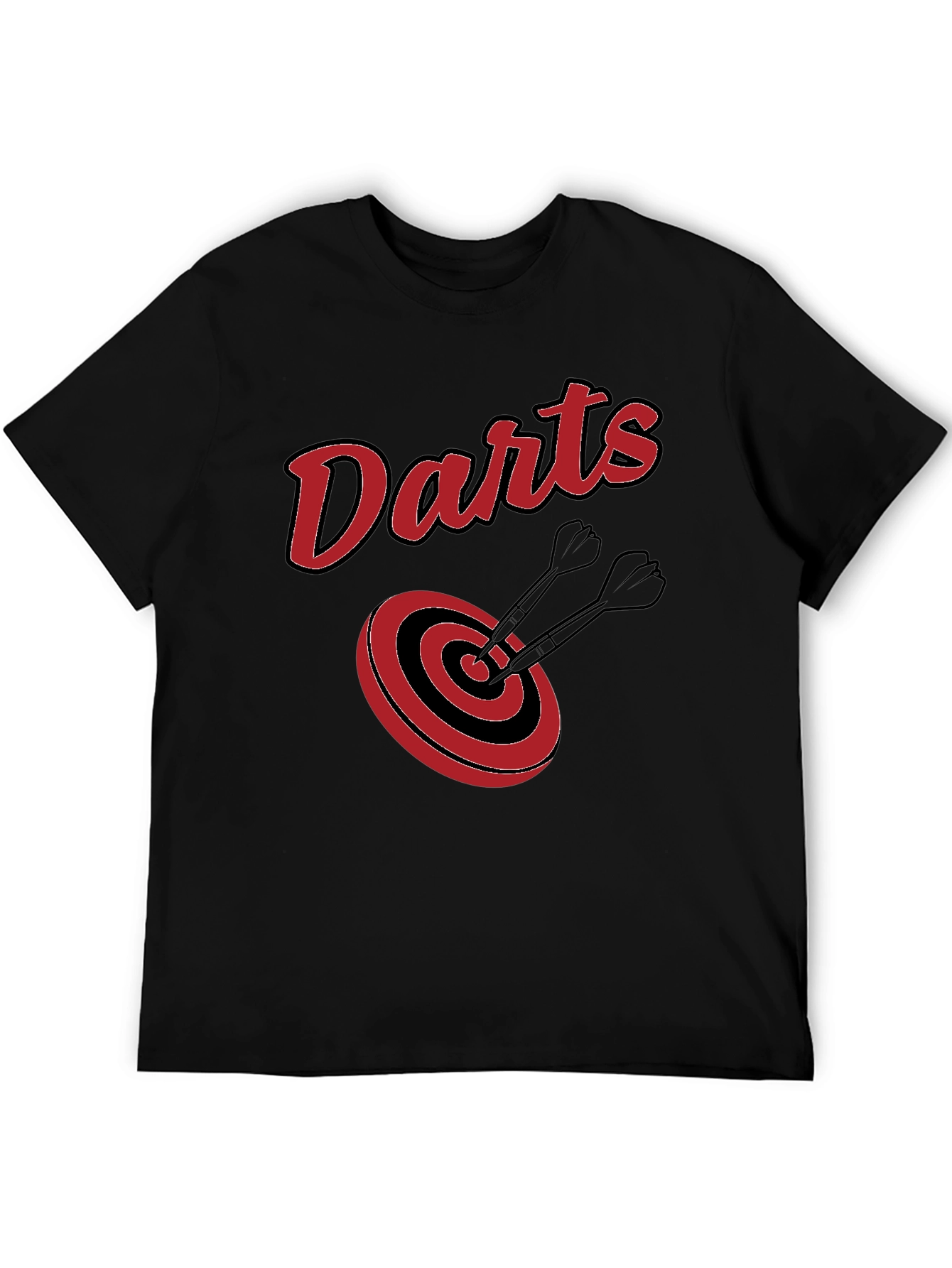 Black Darts Target Graphic Tee - Black Cotton T-Shirt view 5