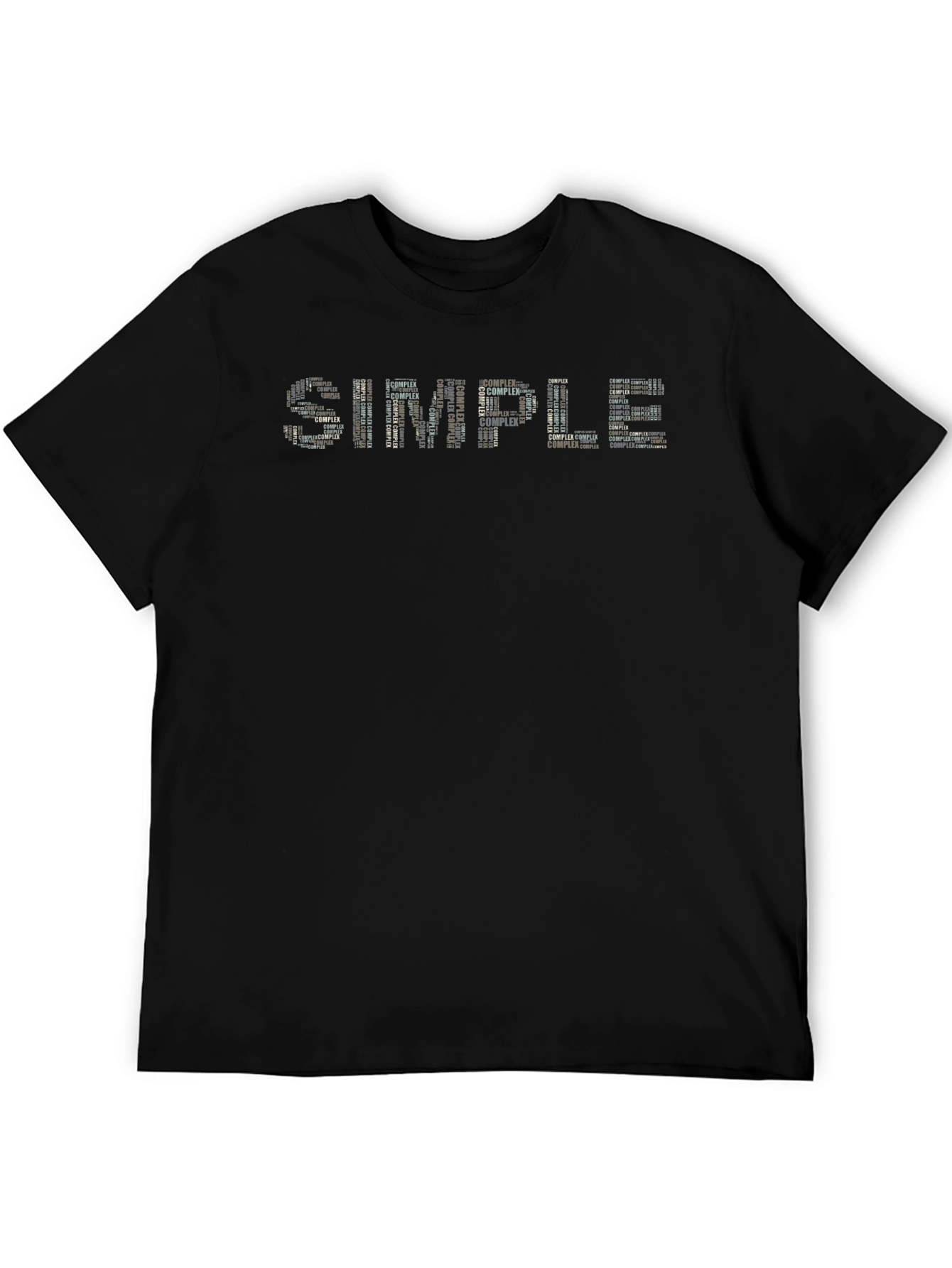 Black Simple Complex Word Art Graphic T-Shirt view 5
