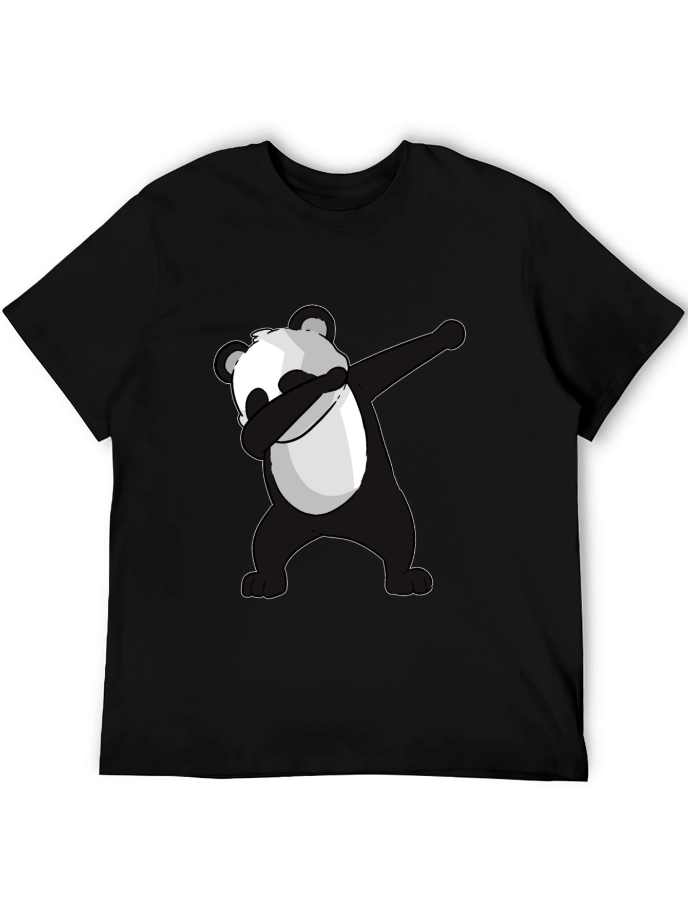 Black Dabbing Panda Graphic Tee - Men's Black T-Shirt view 5
