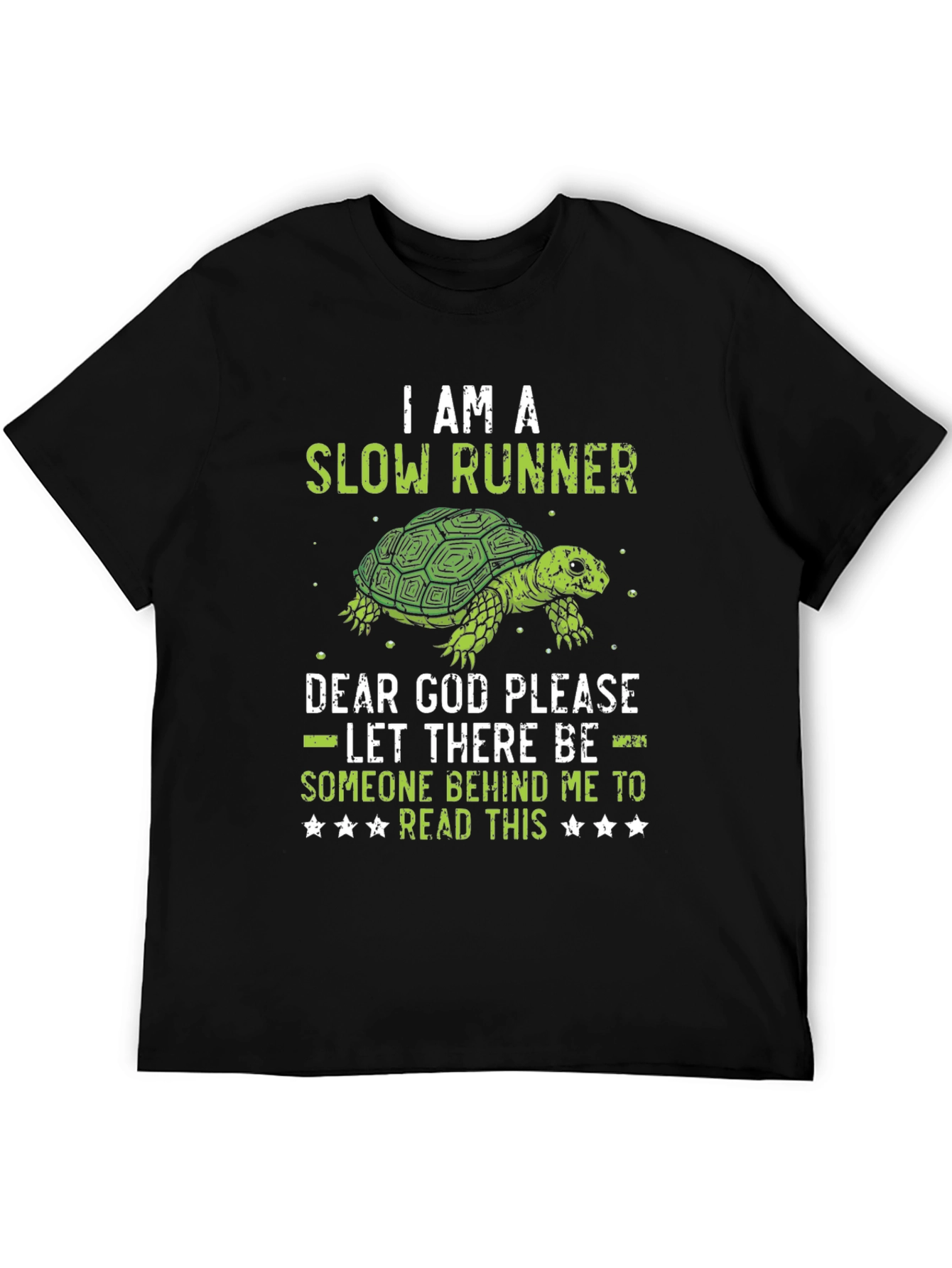 Black I am a Slow Runner Funny Turtle Graphic T-Shirt view 5