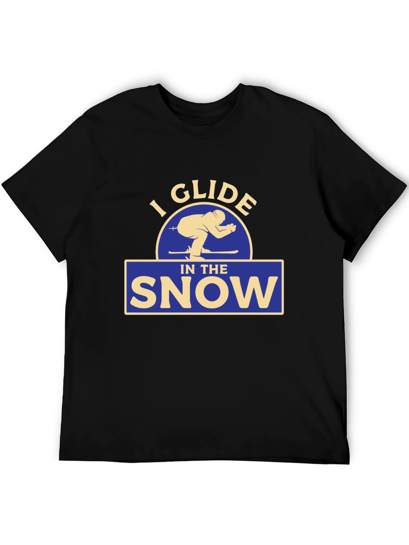 Black I Glide In The Snow Graphic T-Shirt view 5