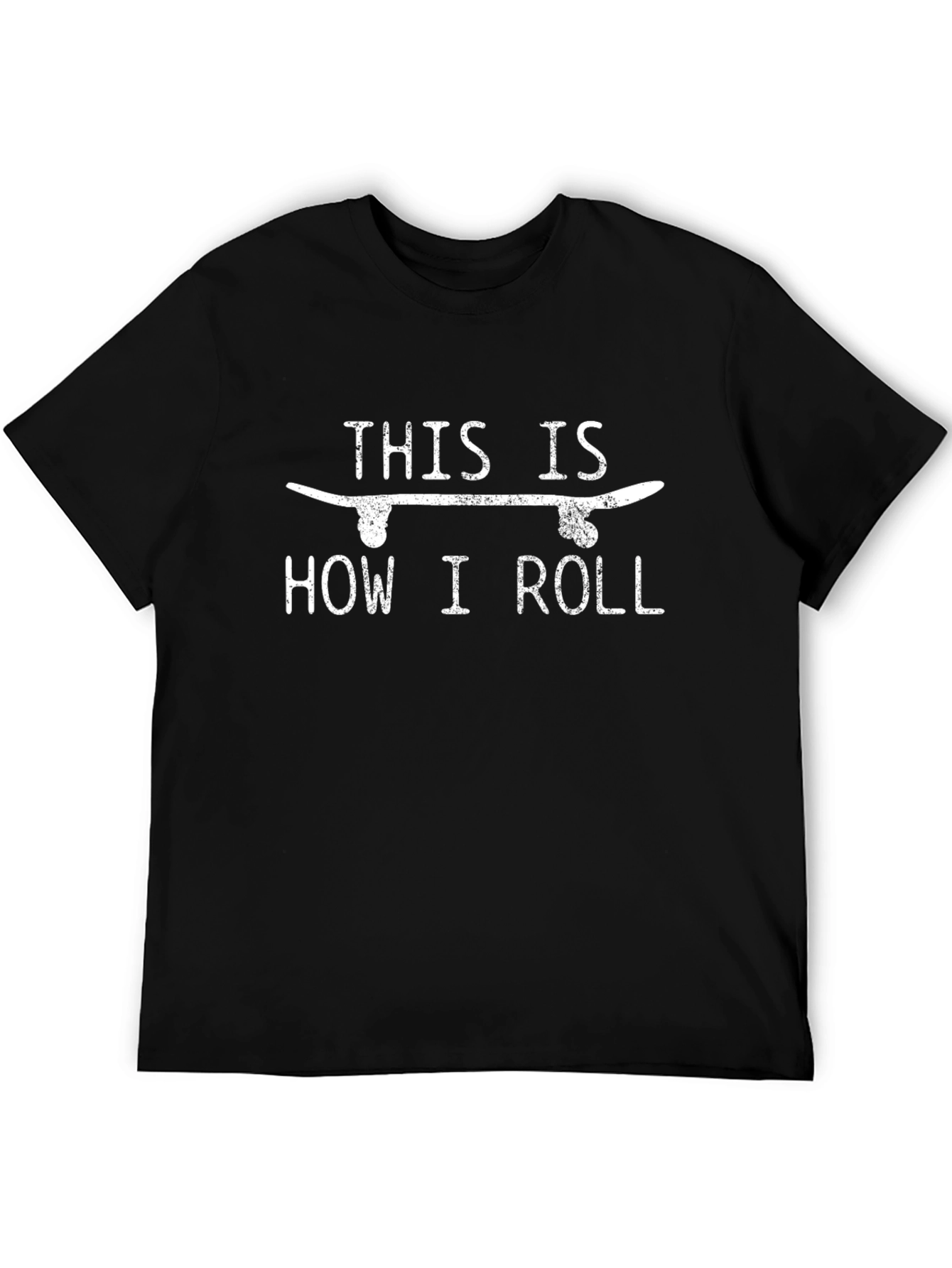 Black Skateboarder Tee: This is How I Roll view 5