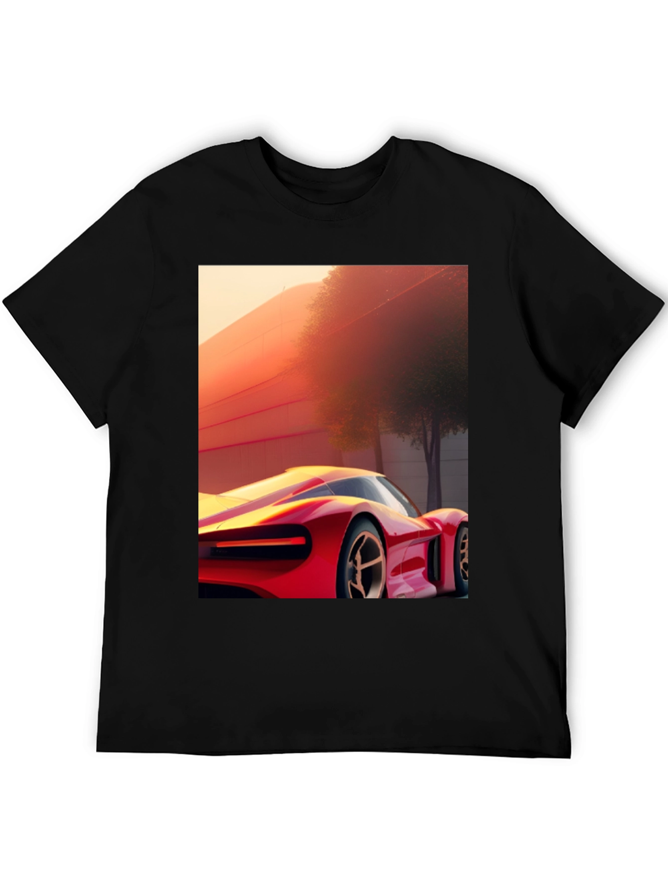 Black Sleek Car Graphic Tee - Modern Streetwear Style view 5