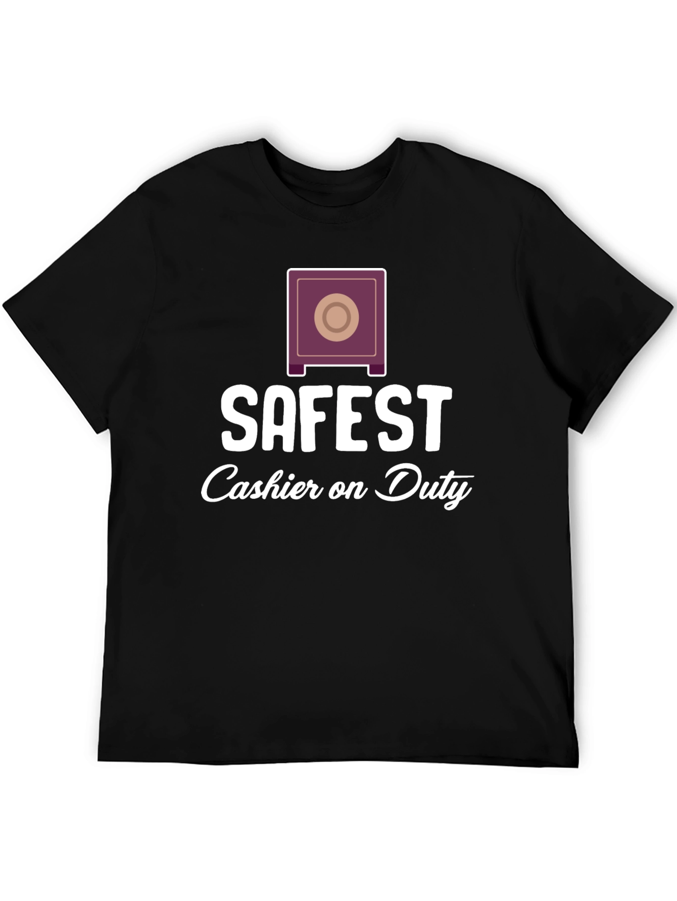 Black Safest Cashier On Duty Graphic Tee - Unique Design view 5