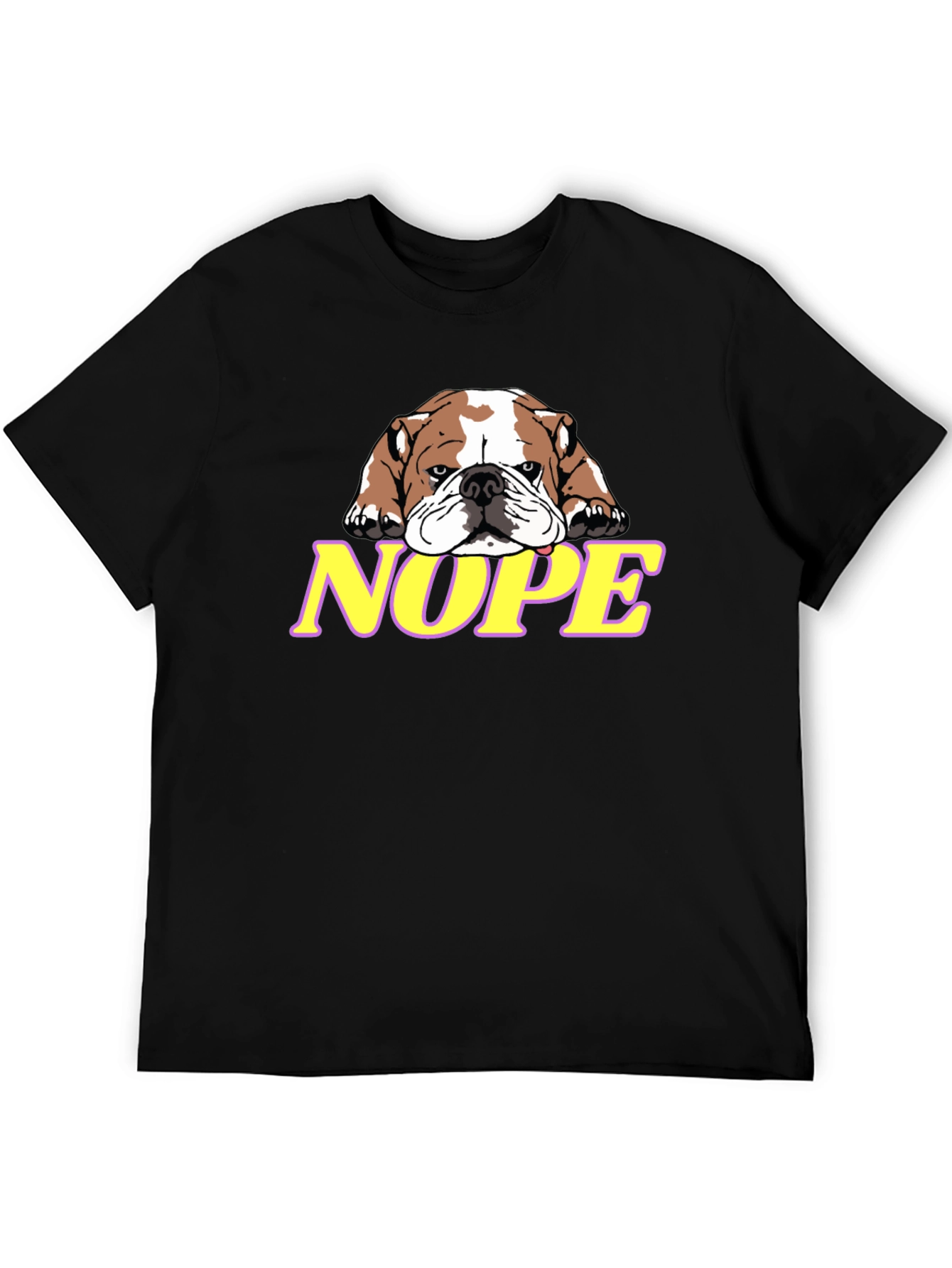 Black Nope Bulldog Graphic T-Shirt view 5