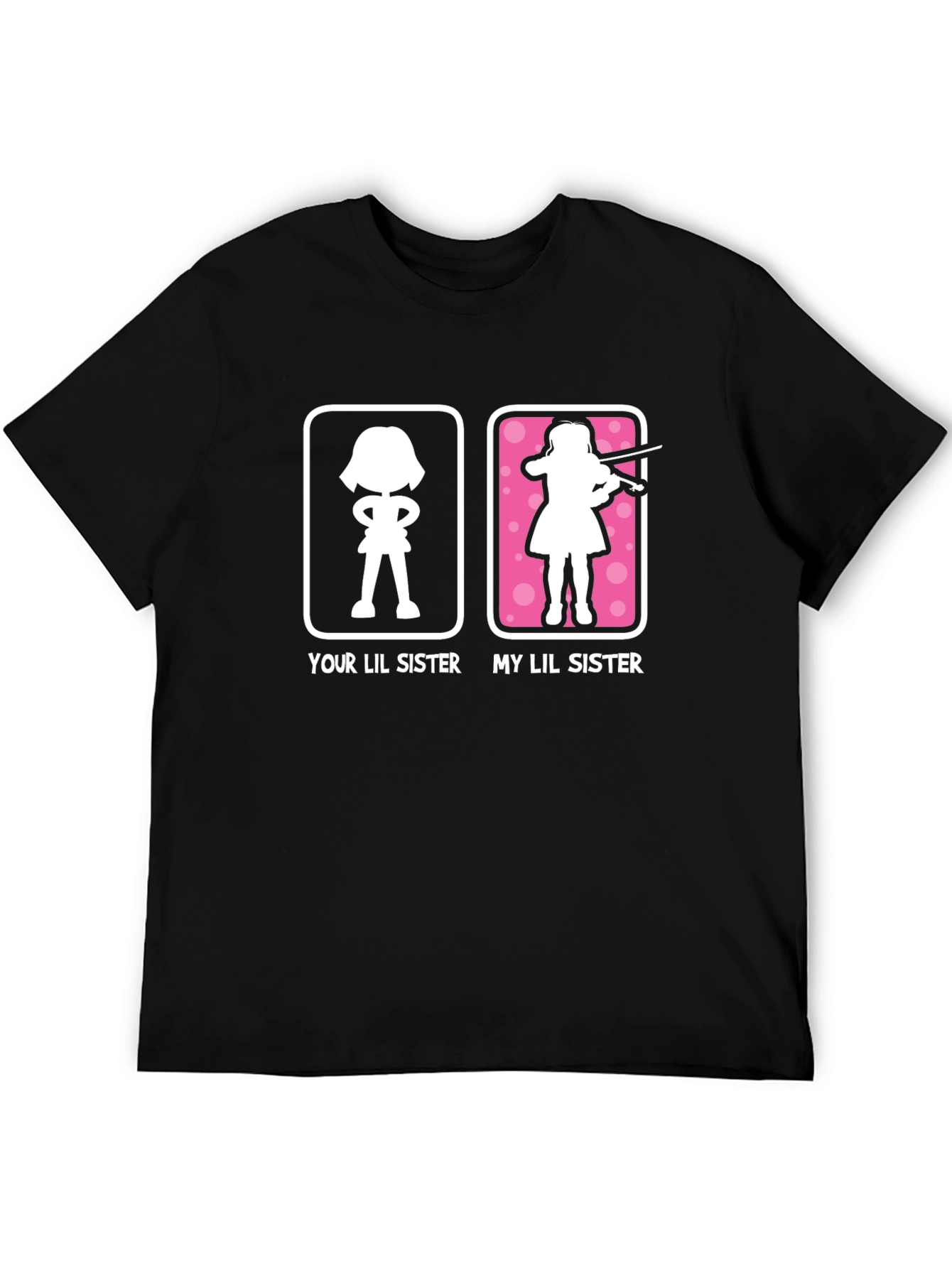 Black Funny Lil Sister T-Shirt - Violinist Gift view 5