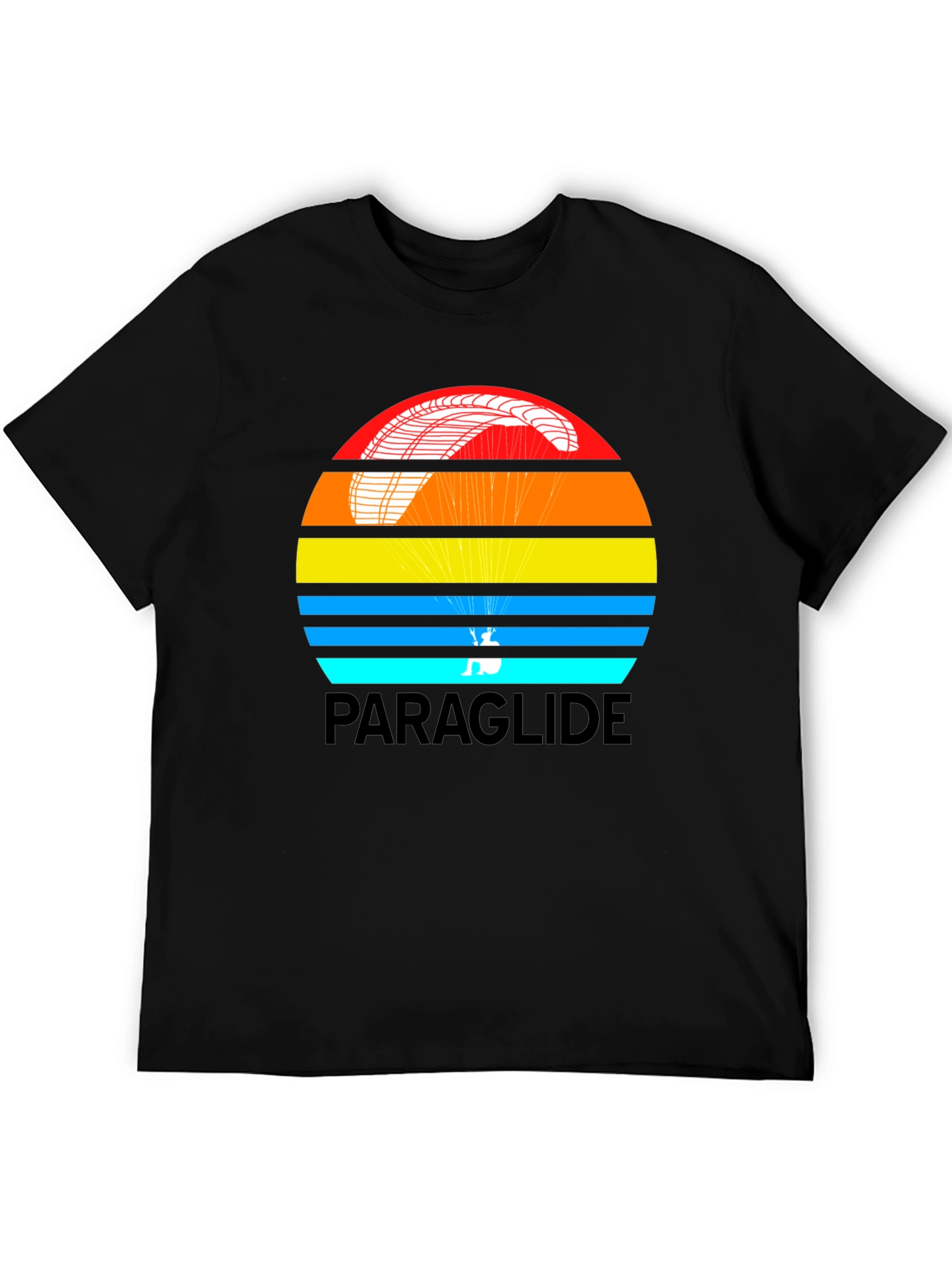 Black Paraglide Retro Style Graphic T-Shirt view 5