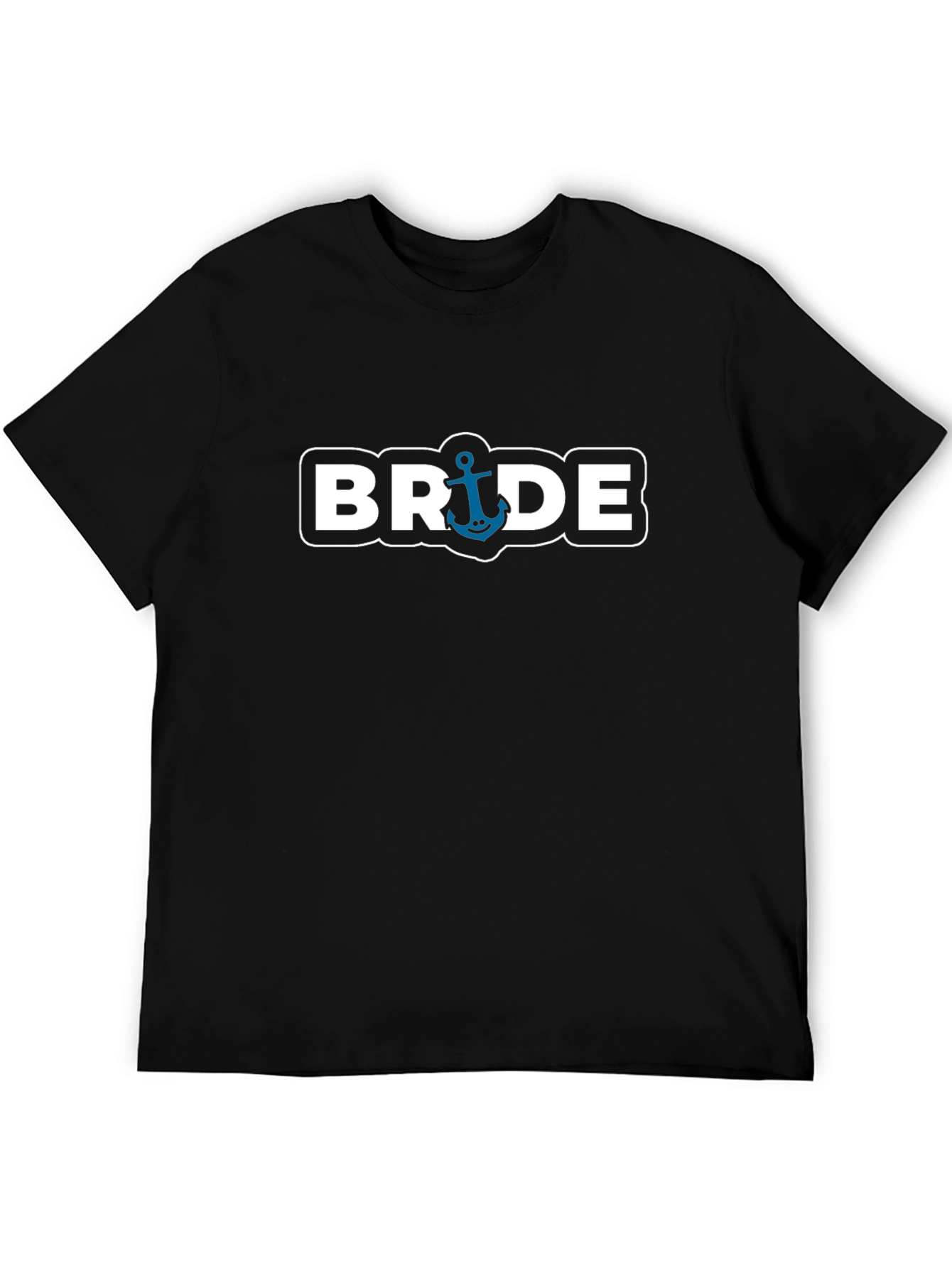 Black Bride Anchor T-Shirt - Nautical Wedding Tee view 5